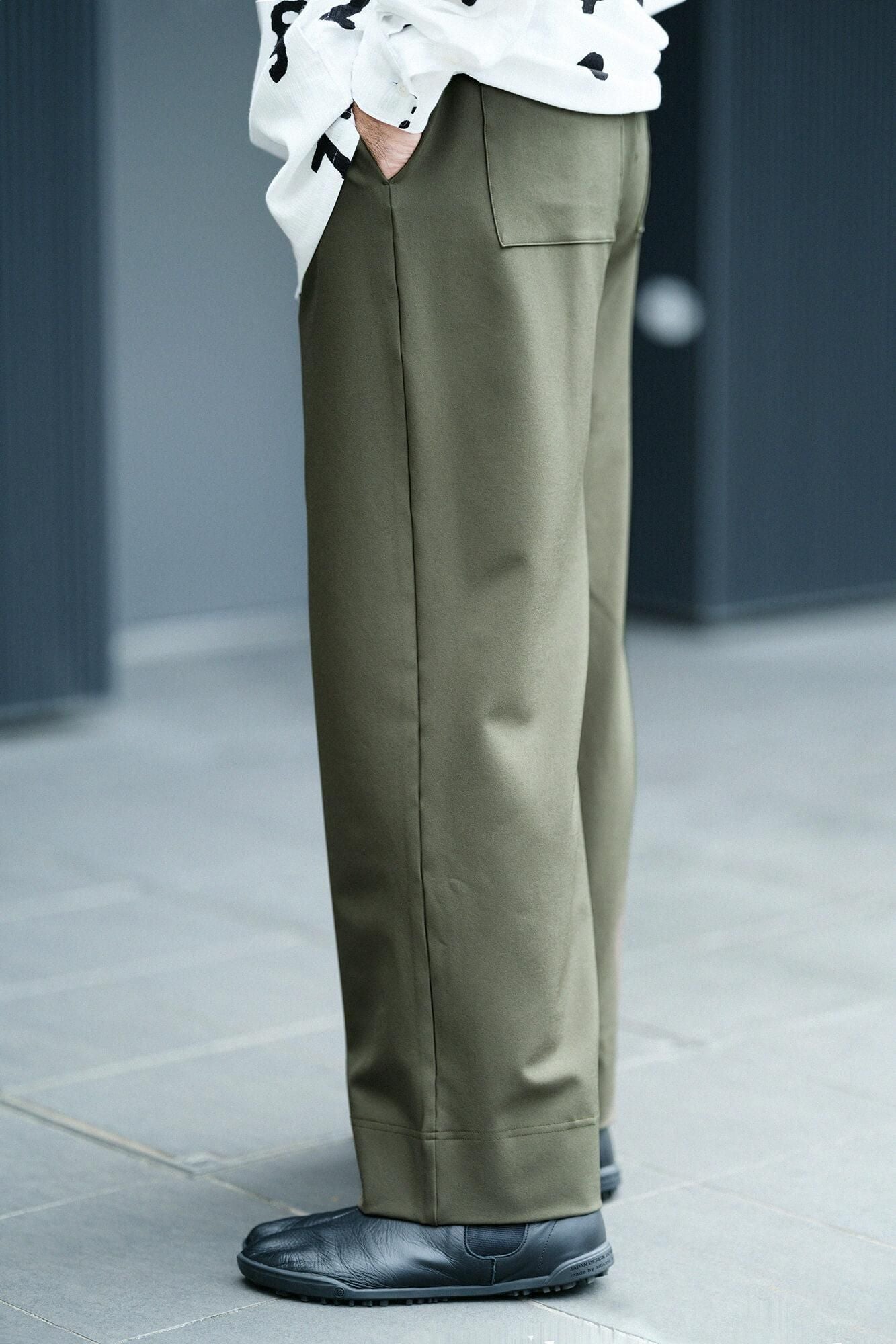 2WAY Stretch Twill Wide Pants / Olive Green