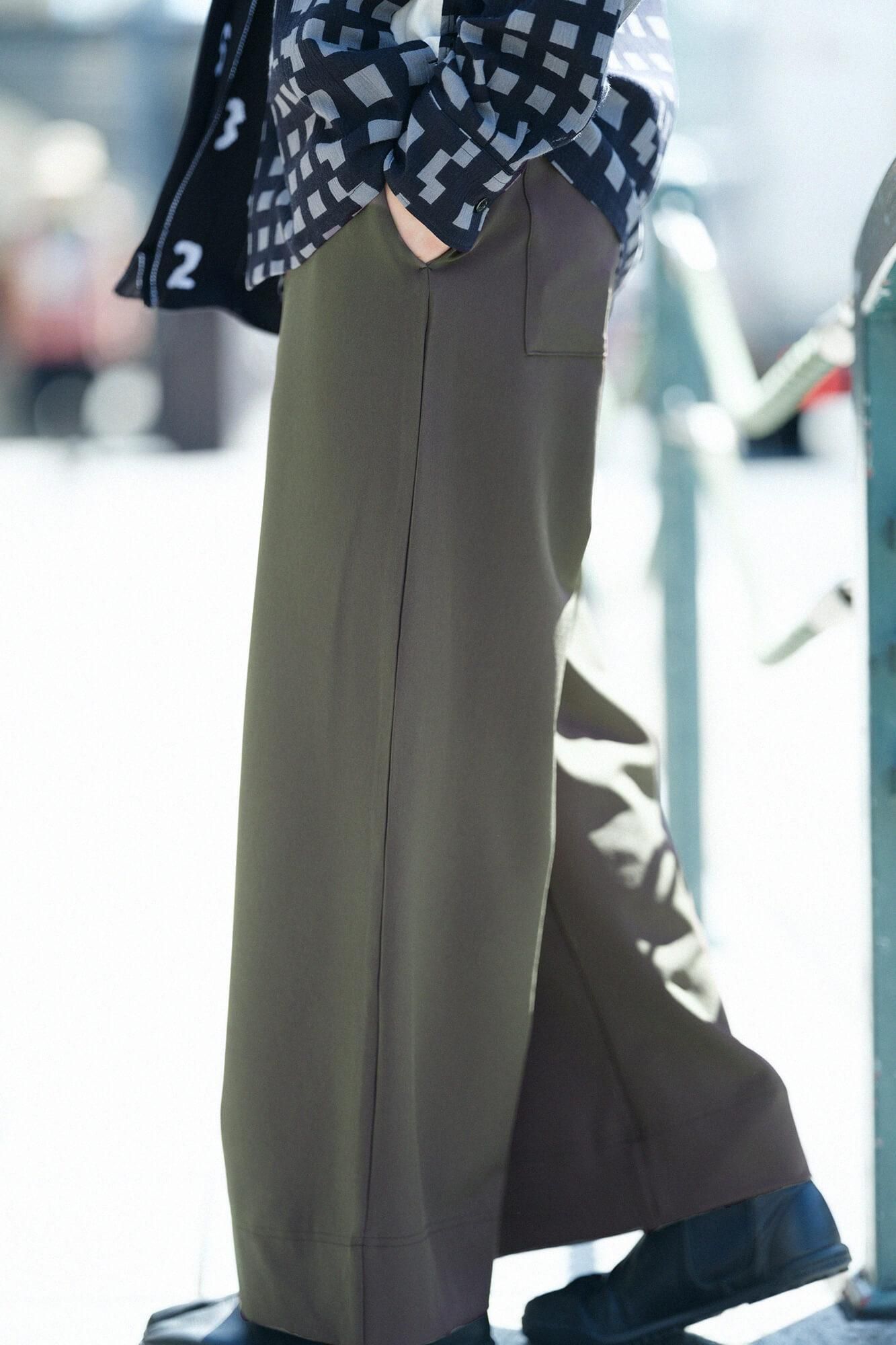 2WAY Stretch Twill Wide Pants / Olive Green