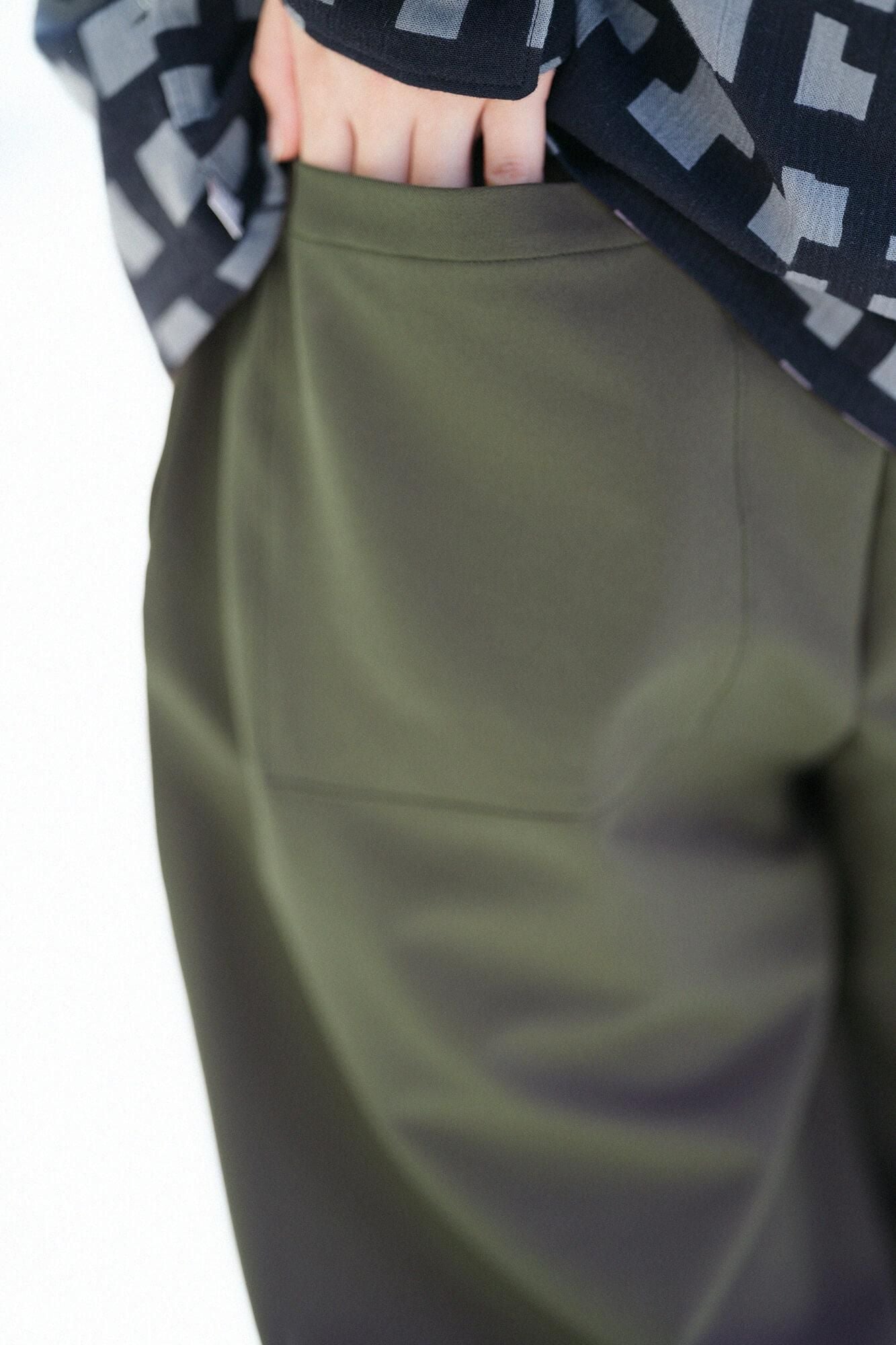 2WAY Stretch Twill Wide Pants / Olive Green