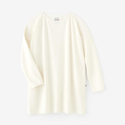 울 혼합펀치 로마 보트넥 L/S 튜닉/아이보리색