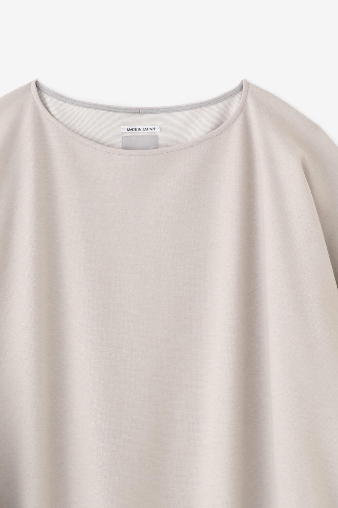 Pontiloma-L/A-Tunika mit U-Boot-Ausschnitt aus Wollmischung/Grauweiß