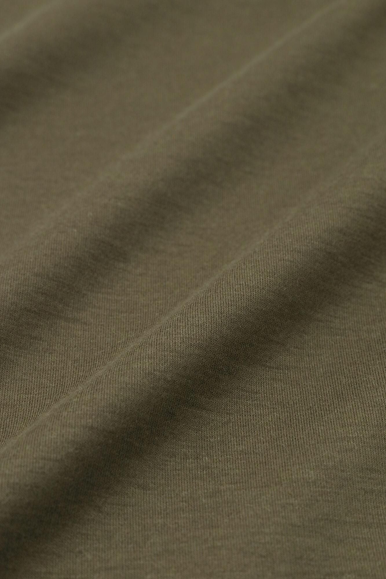 Wool Blend Ponte Fabric Boat Neck L/S One-piece Dress / Brownish Olive Green