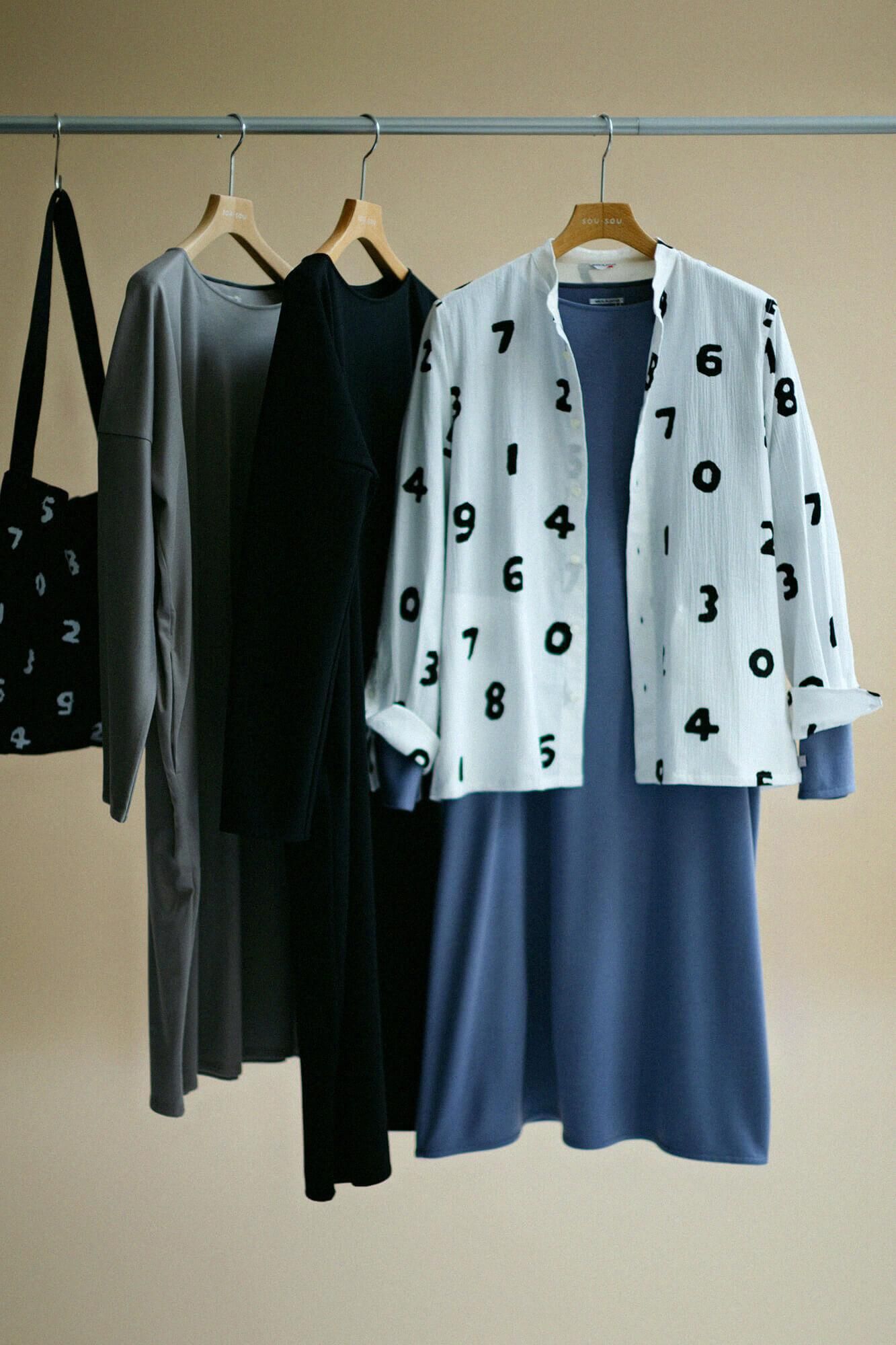 羊毛混合打孔roma船颈L/S连衣裙/湿羽毛颜色（Nuarairo）