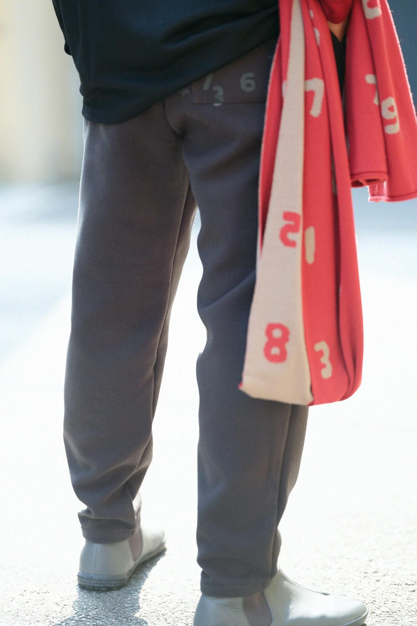 Melton Easy Tapered Pants / Dark Grey