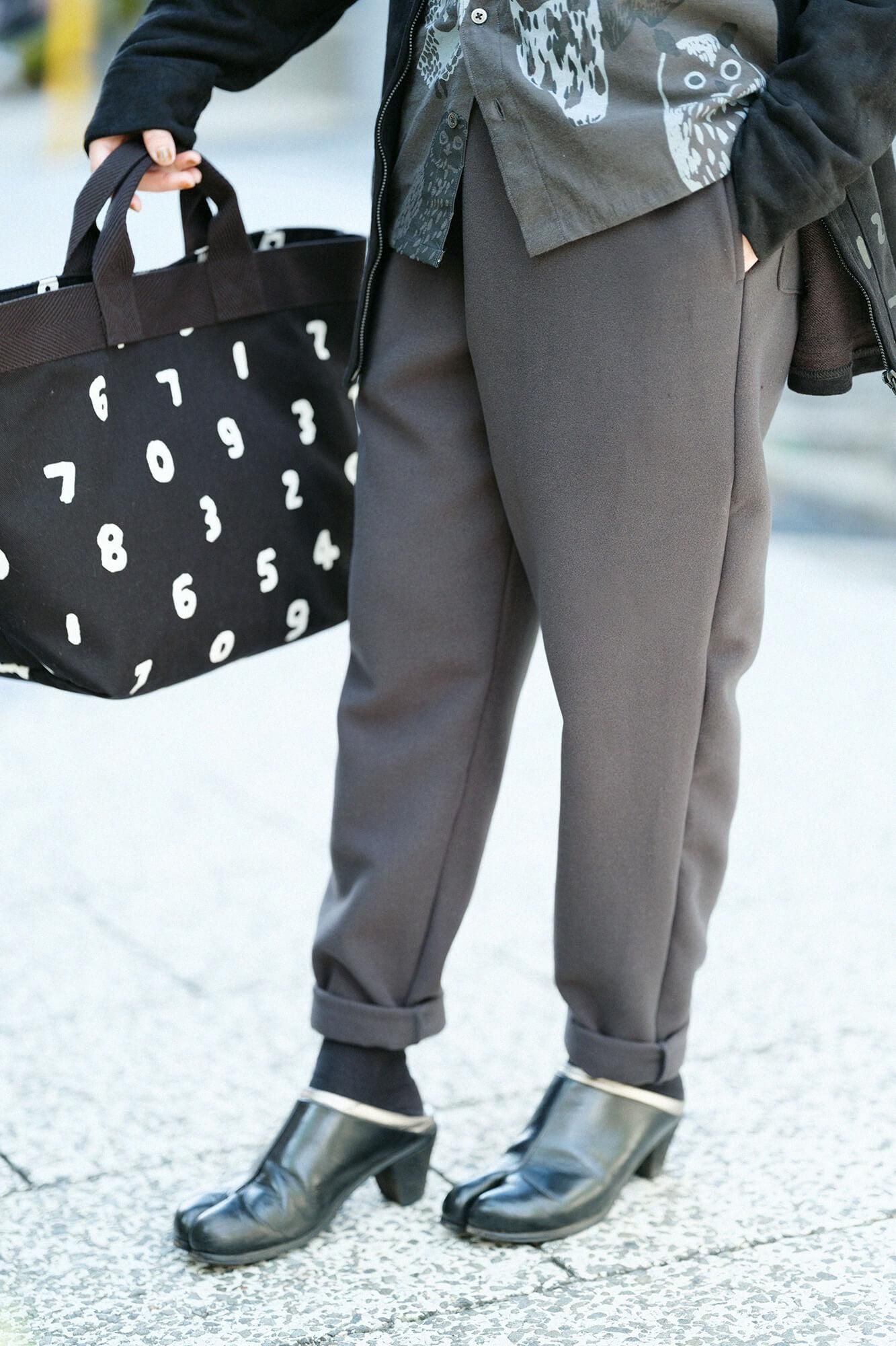 Melton Easy Tapered Pants / Dark Grey