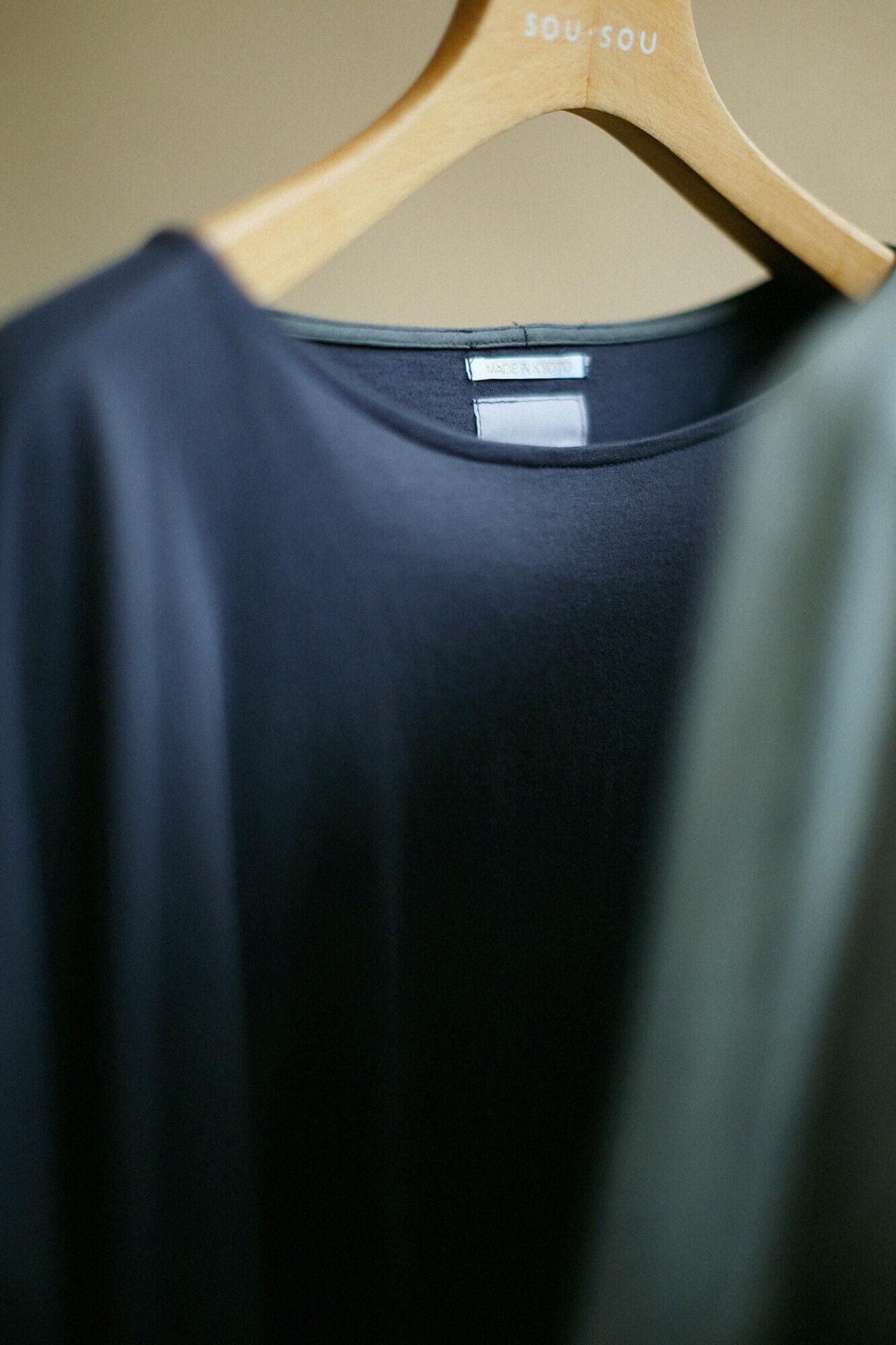 超長棉 船領L/S 長版上衣／墨色