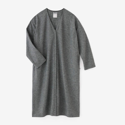 Super 100's 羊毛V領輕型外套/灰墨色