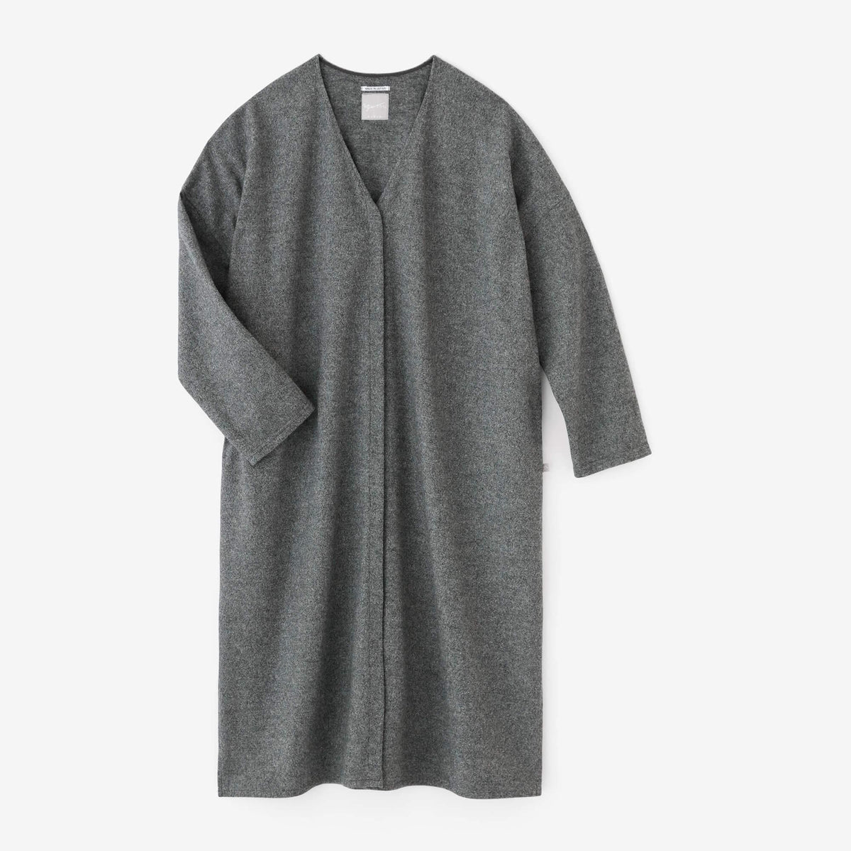 sousou ウールvネックライトコート スーパー100'sウール Vネック ライトコート／杢墨（もくずみ）