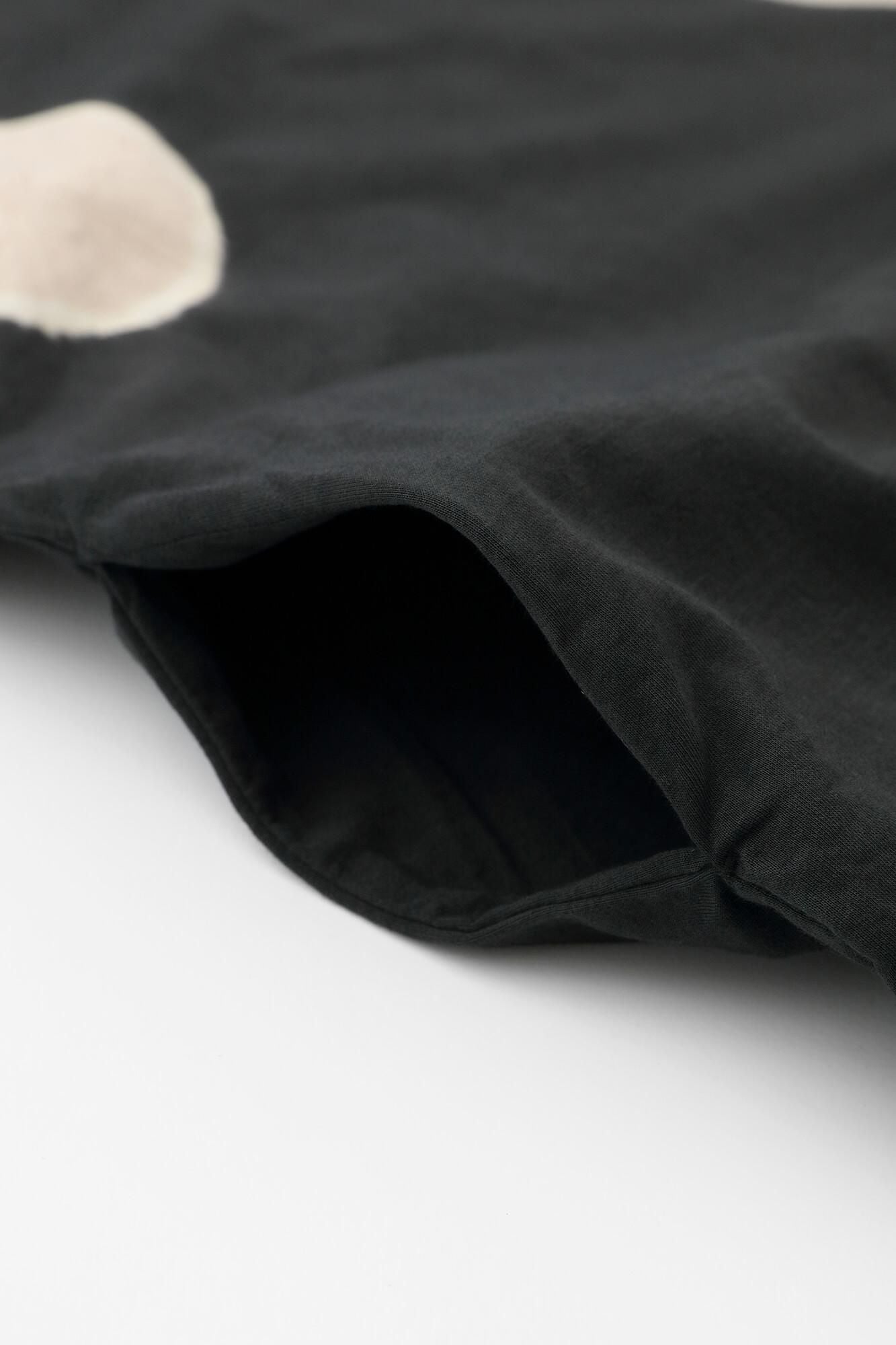 田端紮染 細內抓毛 長風靡 抜衣紋／大圓點 墨色×白茶