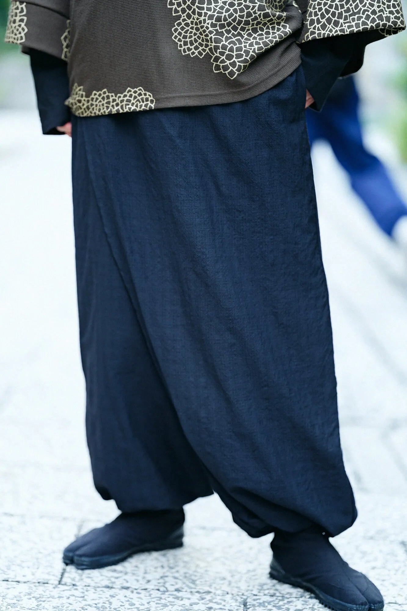 【net limited】Imported Combed Yarn (ha minds old time with lei So-mo ) Wrap Harem Pants (ha Mikan Skirt lei Pants and Skirts ) / Black Blue)