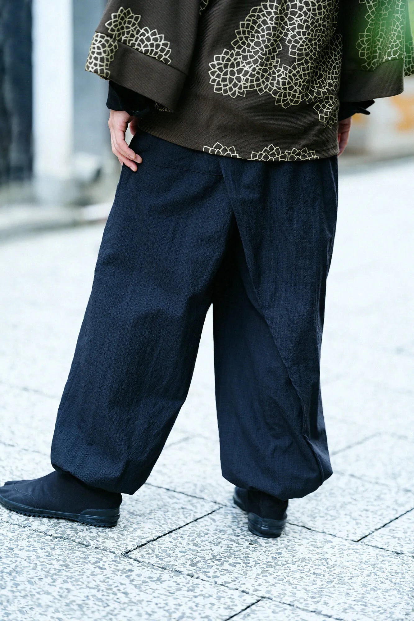 【net limited】Imported Combed Yarn (ha minds old time with lei So-mo ) Wrap Harem Pants (ha Mikan Skirt lei Pants and Skirts ) / Black Blue)