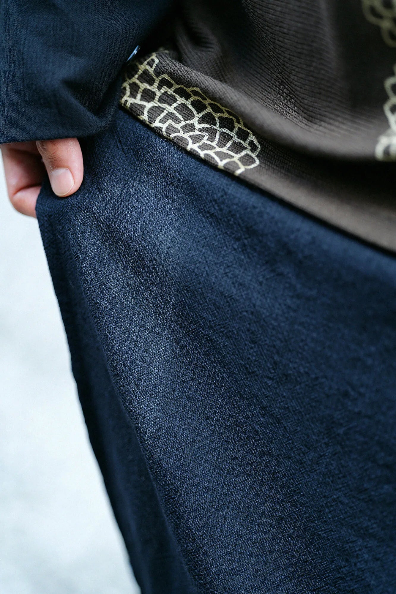 【net limited】Imported Combed Yarn (ha minds old time with lei So-mo ) Wrap Harem Pants (ha Mikan Skirt lei Pants and Skirts ) / Black Blue)