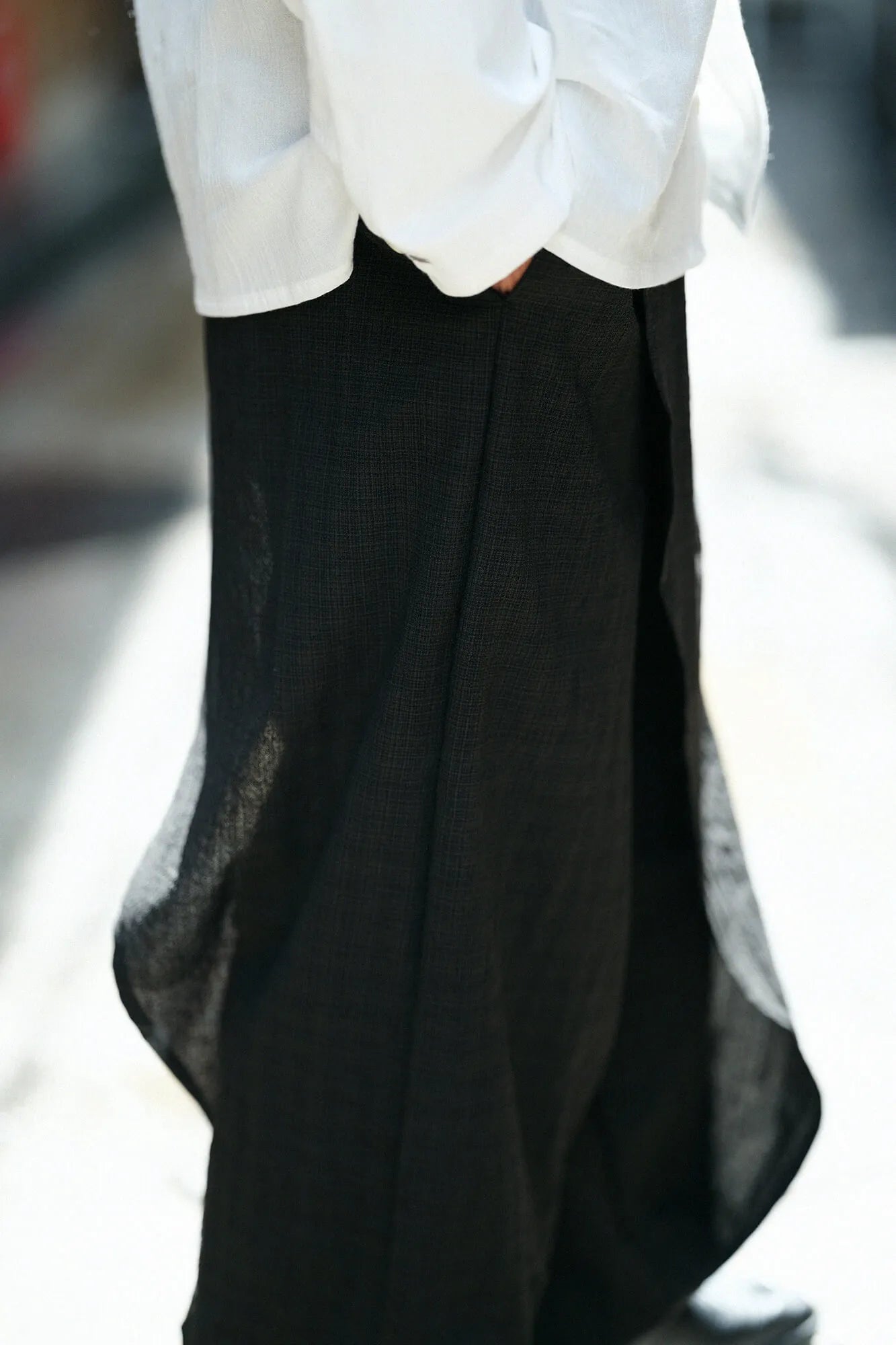 【net limited】Imported Combed Yarn (ha minds old time with lei So-mo ) Wrap Harem Pants (taka Mikan Skirt lei Pants and Skirts ) / Ink Black)