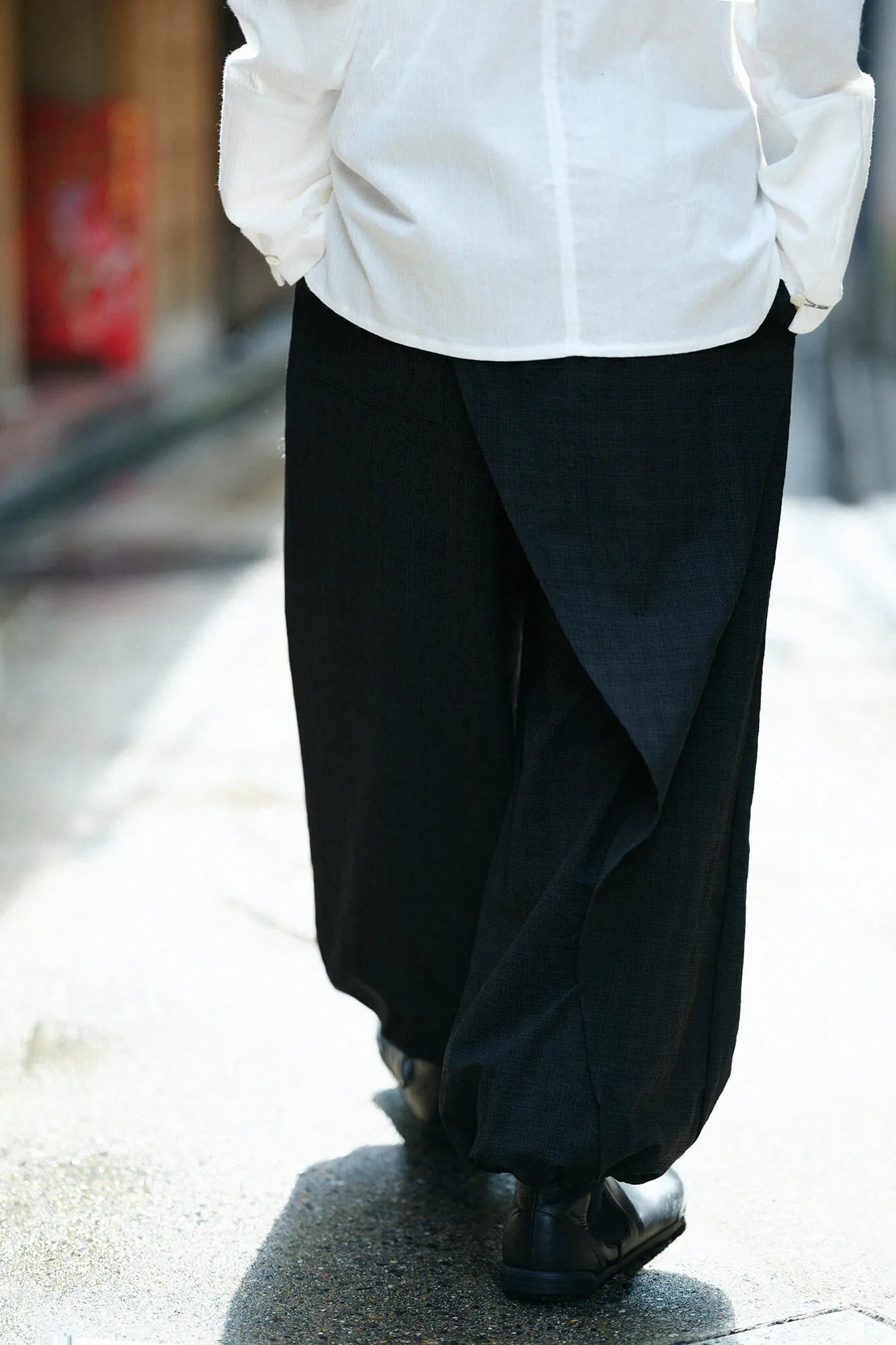 【net limited】Imported Combed Yarn (ha minds old time with lei So-mo ) Wrap Harem Pants (taka Mikan Skirt lei Pants and Skirts ) / Ink Black)