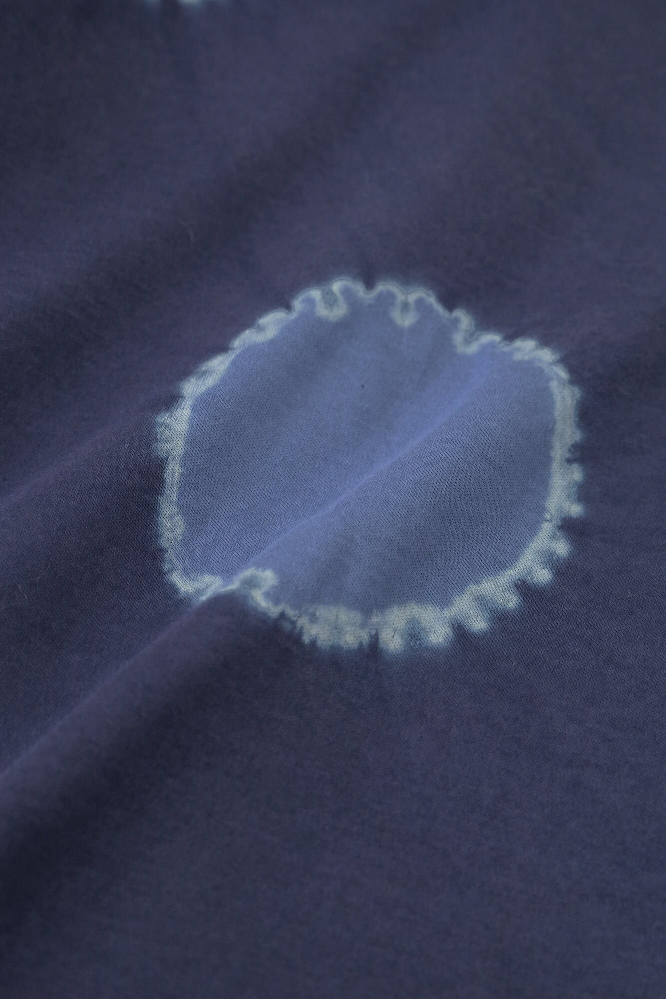 近清紮染 雙面編 高領上衣／大圓點 寶藍色×薰衣草紫