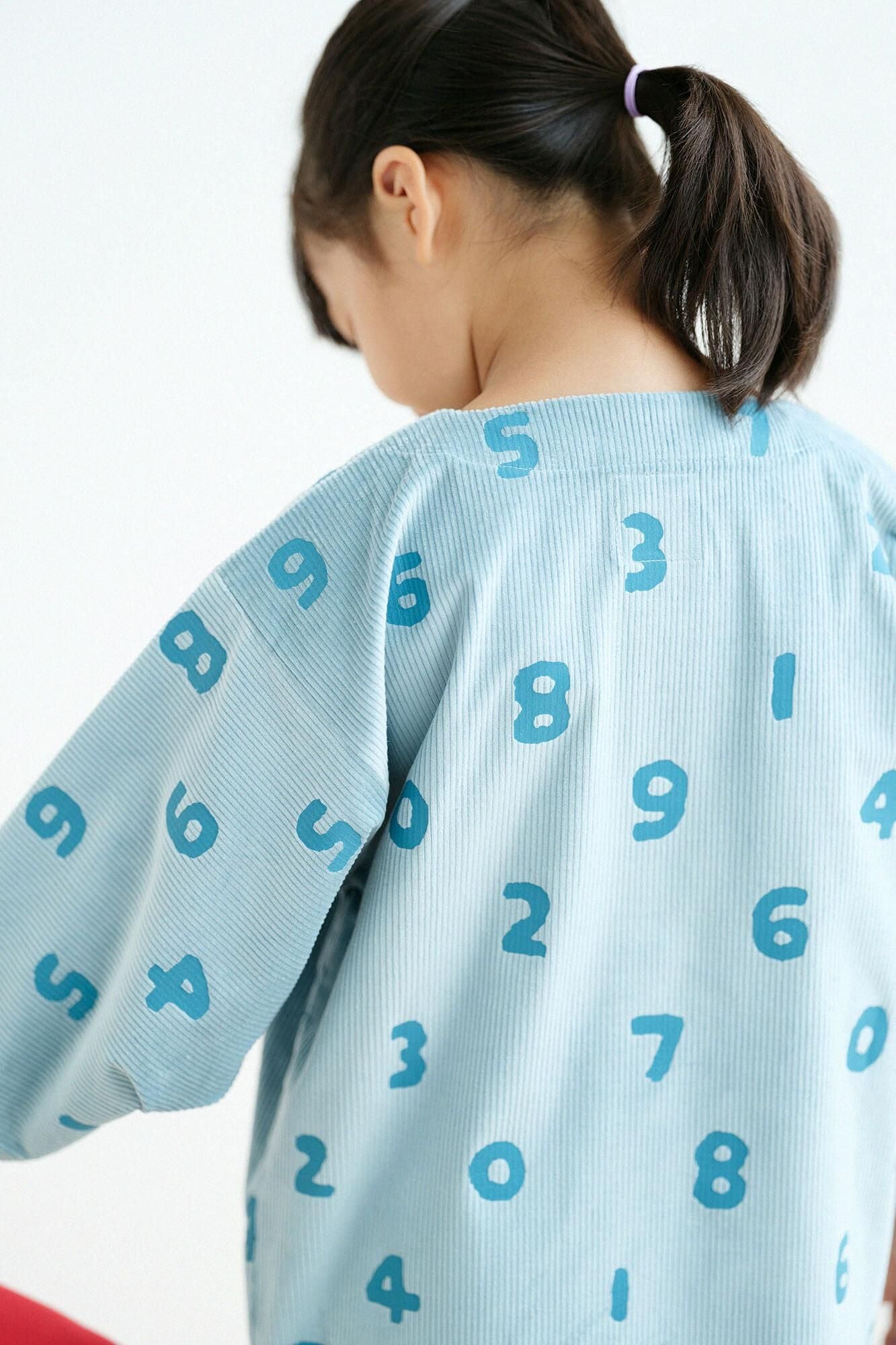 ●燈芯絨 圓弧袖貫頭衣／SO-SU-U 十數 淡藍色