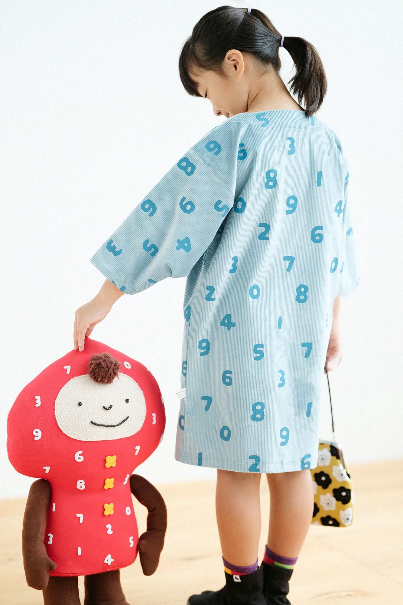 ●燈芯絨 圓弧袖貫頭衣／SO-SU-U 十數 淡藍色