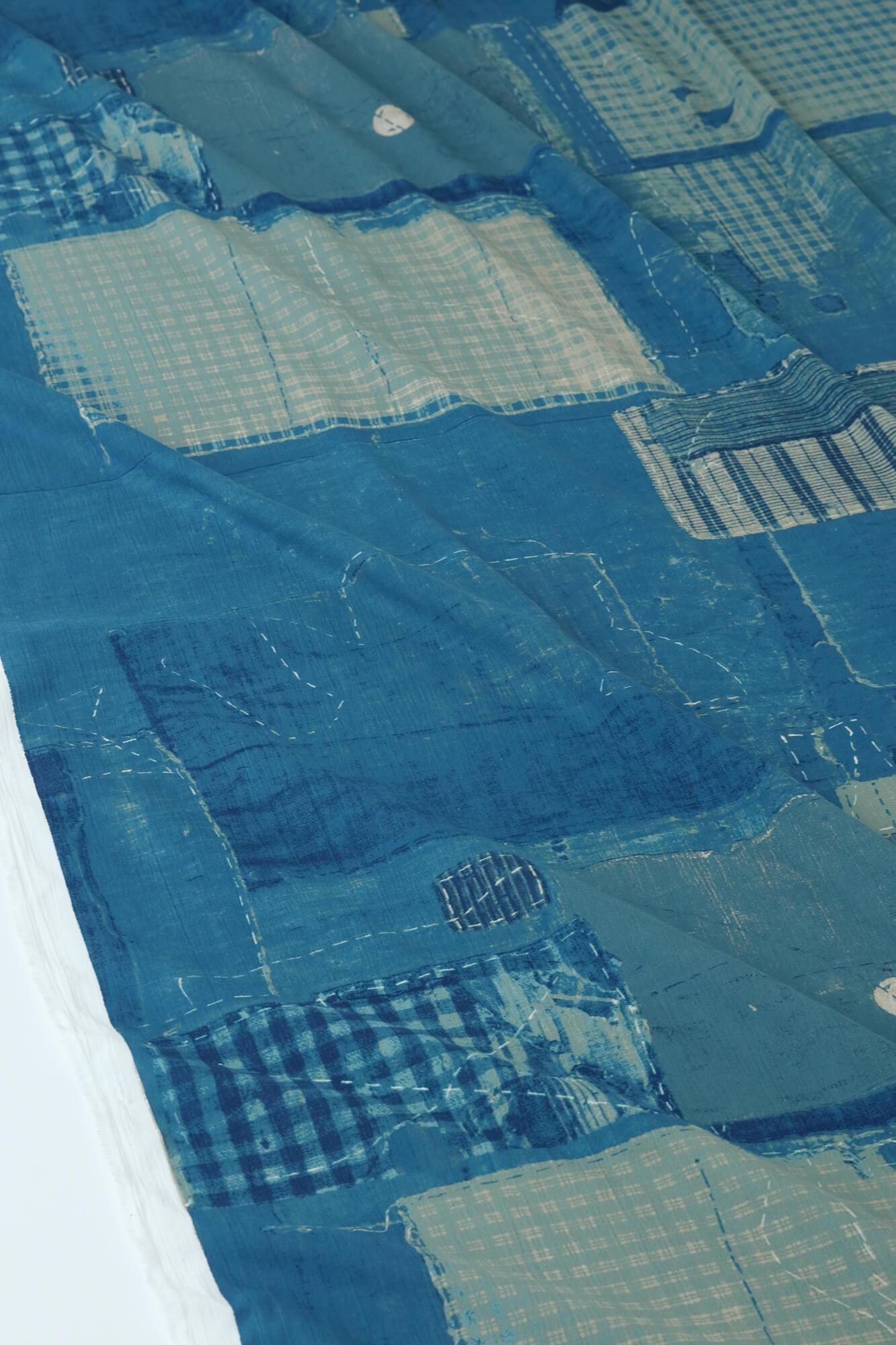 Textile(Chizimi cotton Sakao Orimono）／BORO＜50cm＞