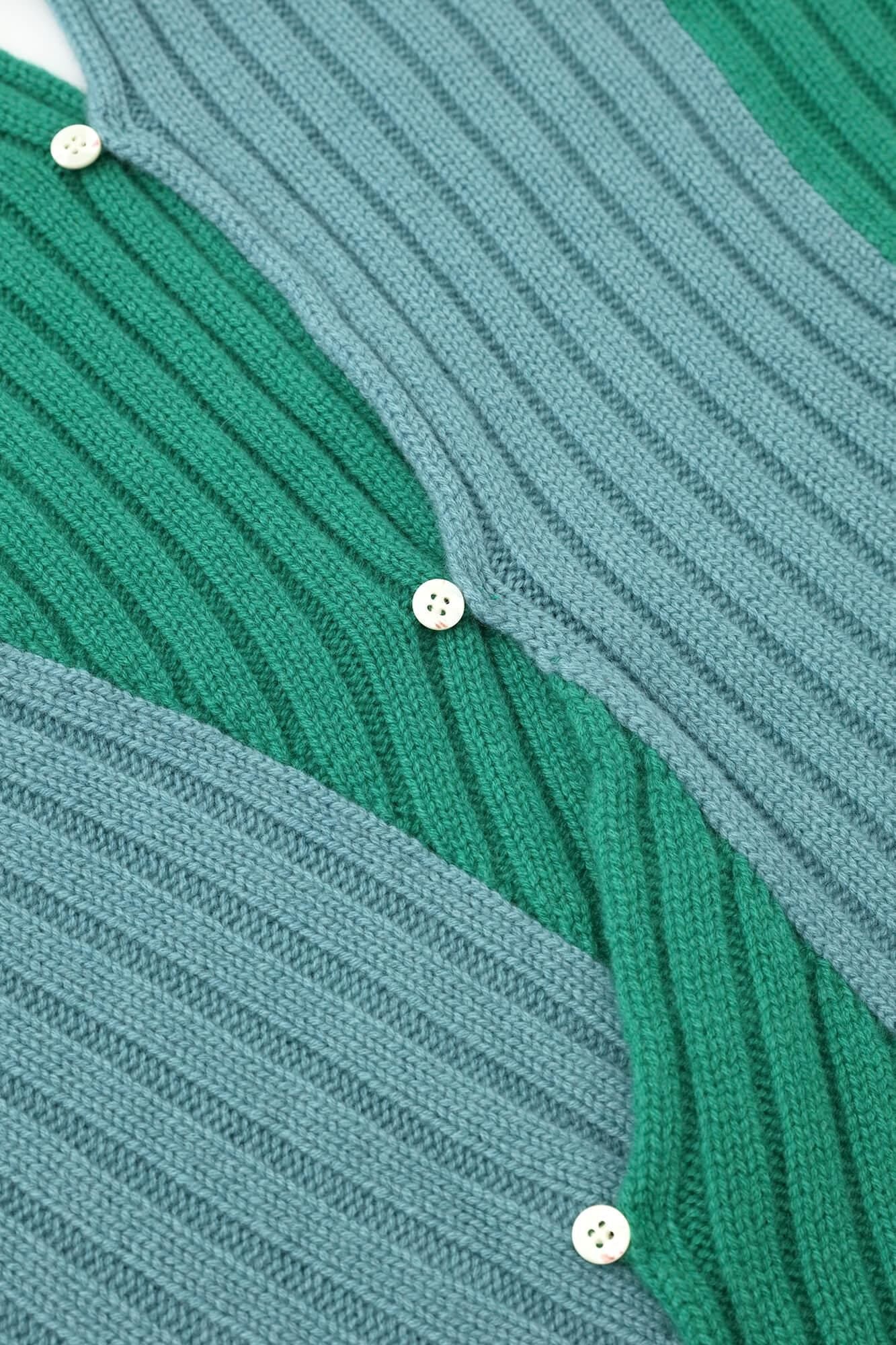 SOU・SOU×ALPHA羊絨枯山水圍巾／藍綠色×綠青色