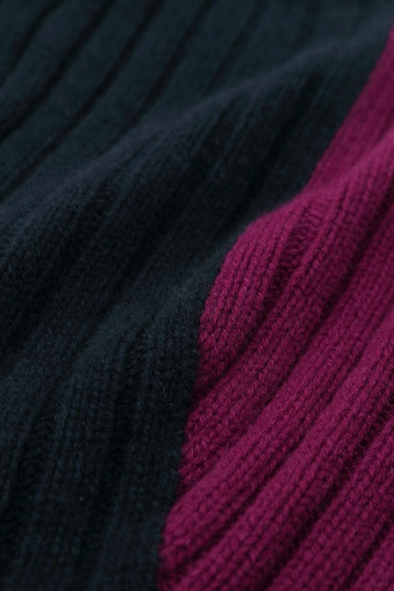 SOU・SOU×ALPHA羊絨 枯山水圍巾／暗藍色×京紫