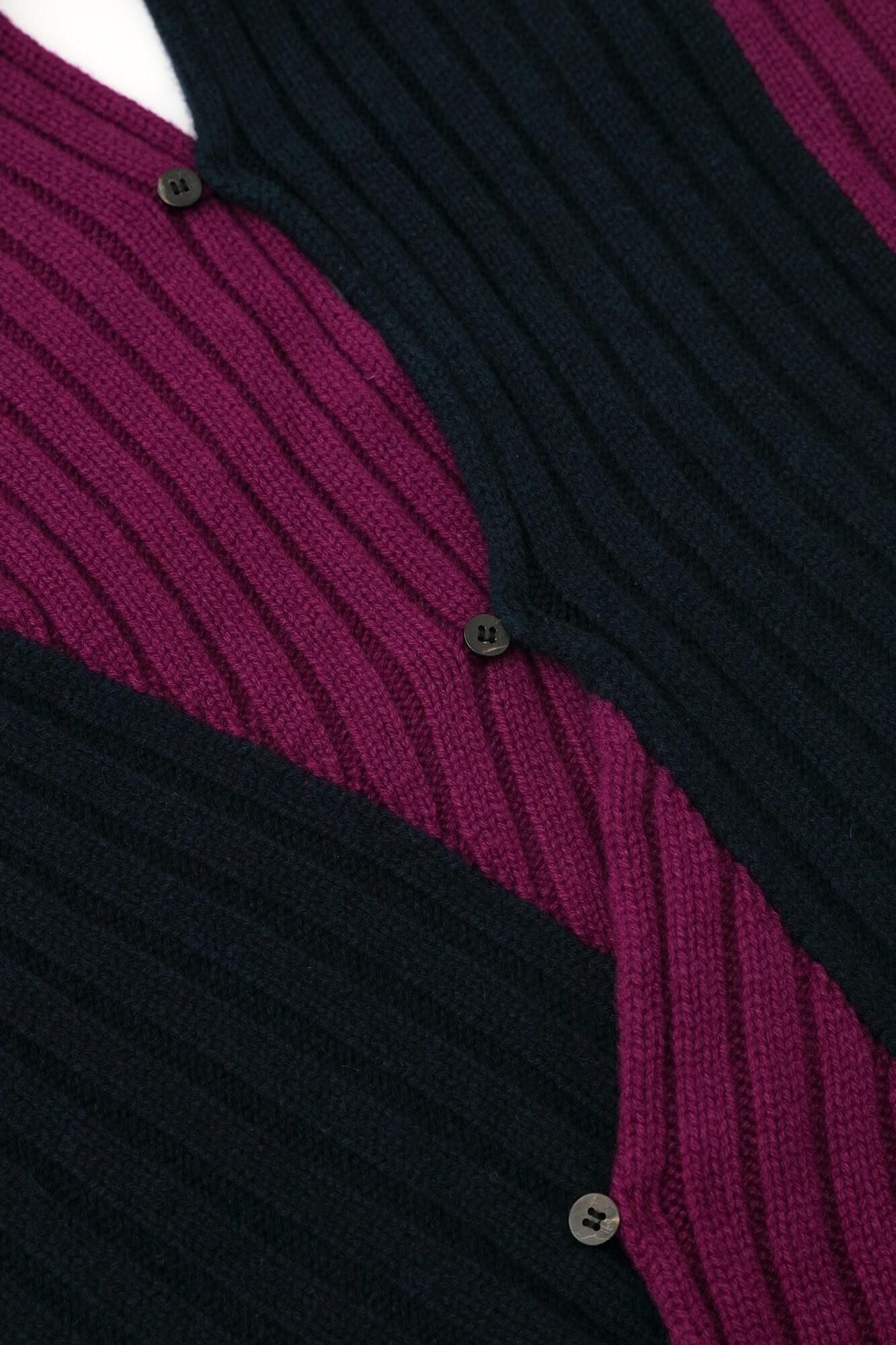 SOU・SOU×ALPHA羊絨 枯山水圍巾／暗藍色×京紫