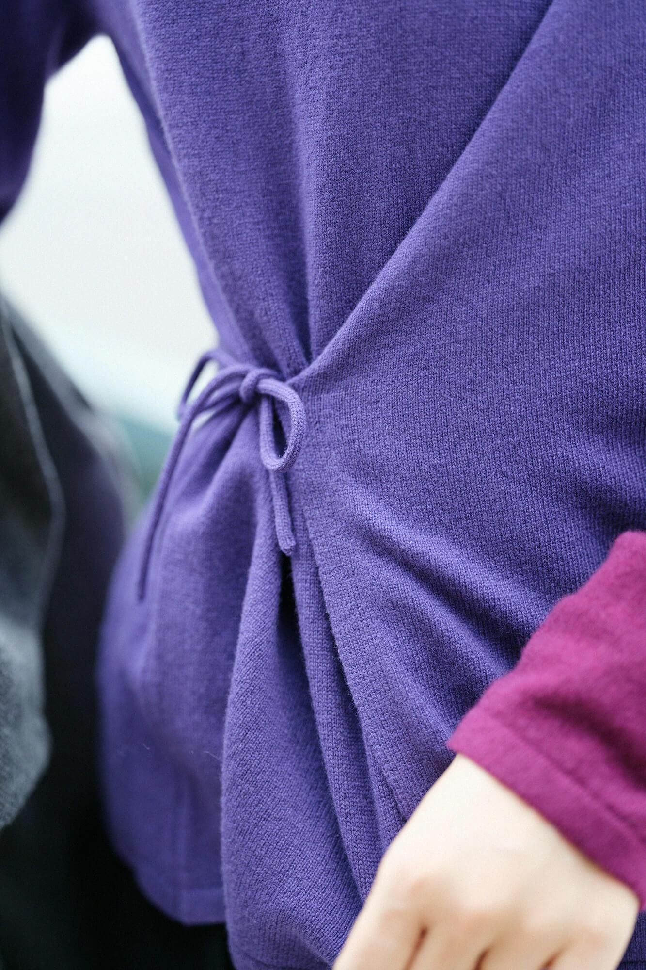 [预约]SOU・SOU×ALPHA 羊绒异袖领子/江户紫色素体（*预定11月25日左右发货）