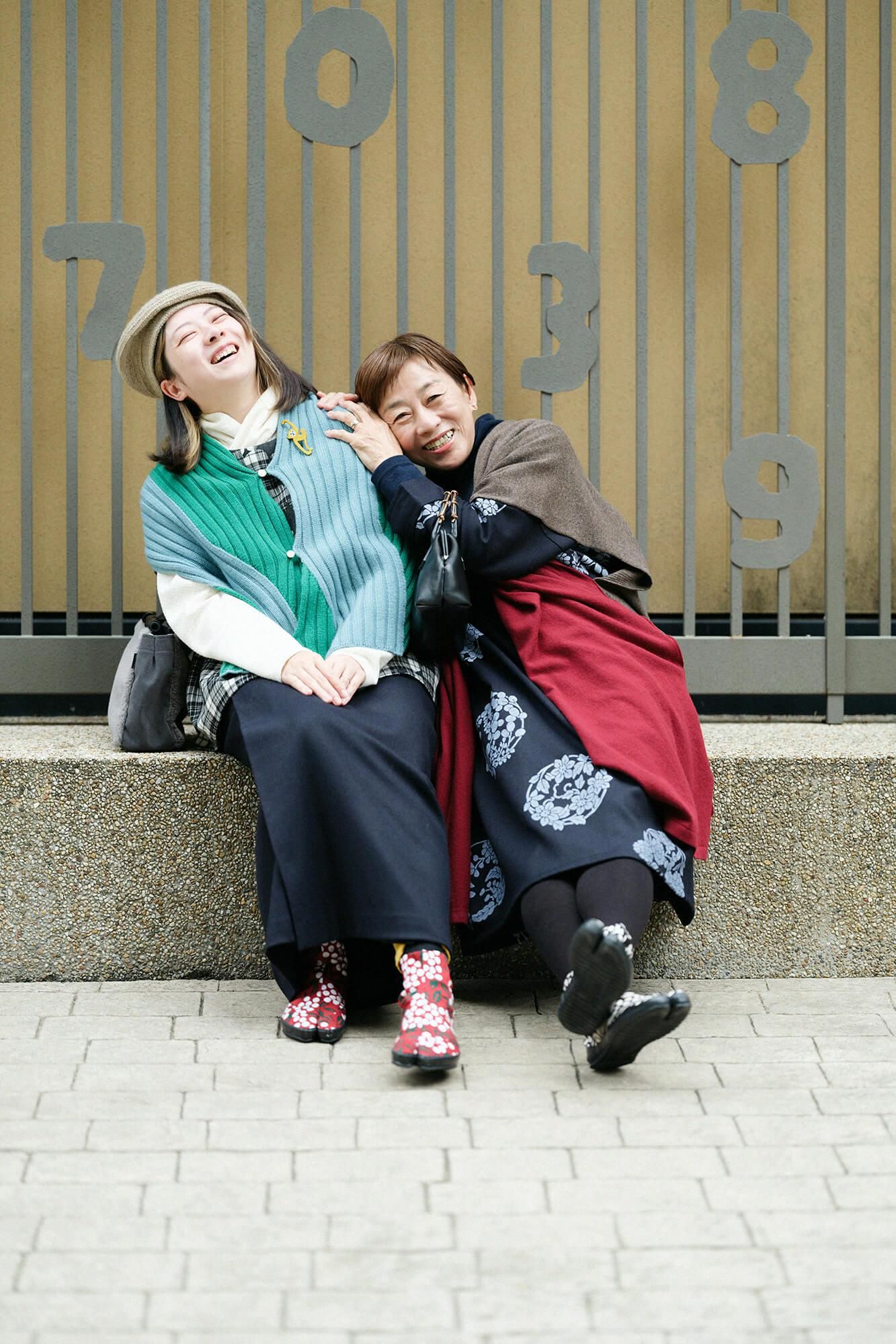 SOU・SOU× 알파 캐시미어 혼합 직사각형 원피스(Choho Ikei)후타츠미 Gumi/Kugarashicha ×석류색