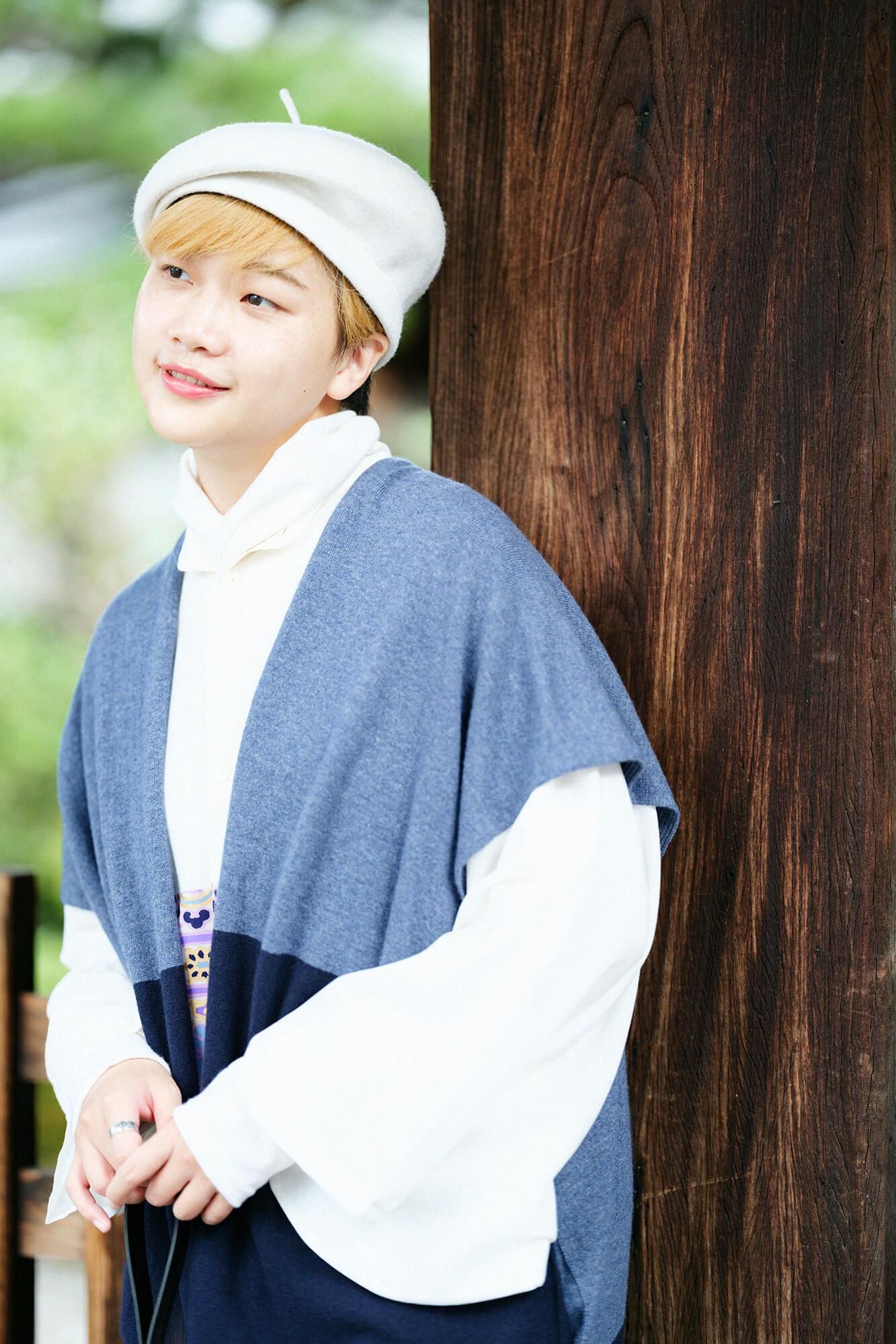 [Réservation] SOU・SOU×ALPHA Robe rectangulaire en mélange de cachemire (futatsumi) paire/noble souris x bleu foncé (*Expédition prévue vers le 25 novembre)