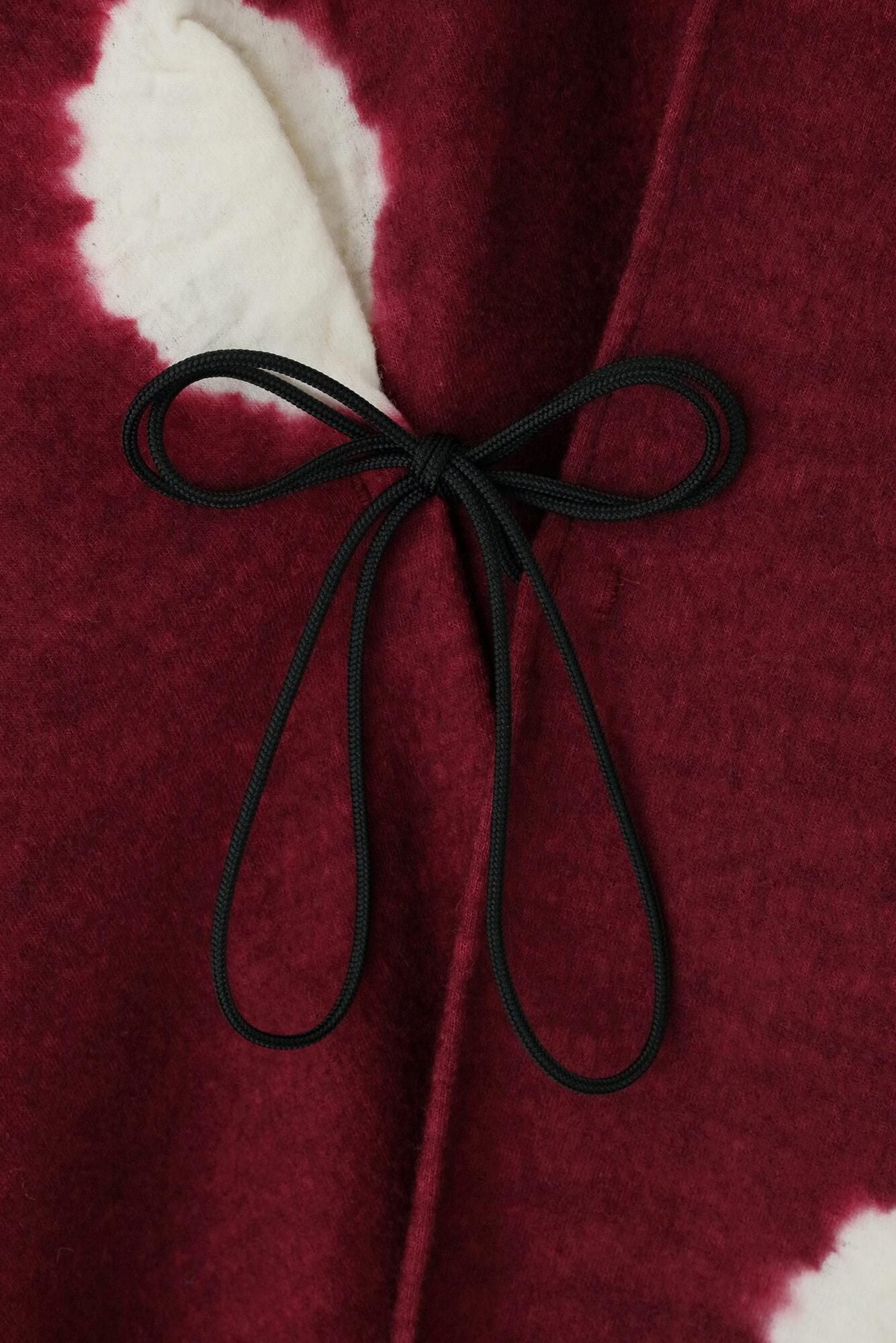 【net限定】近清絞り 梳毛（そもう） 強圧縮天竺（きょうあっしゅくてんじく） きさらぎ／水玉大（みずたまだい） 臙脂色（えんじいろ）×鳥の子色（とりのこいろ）