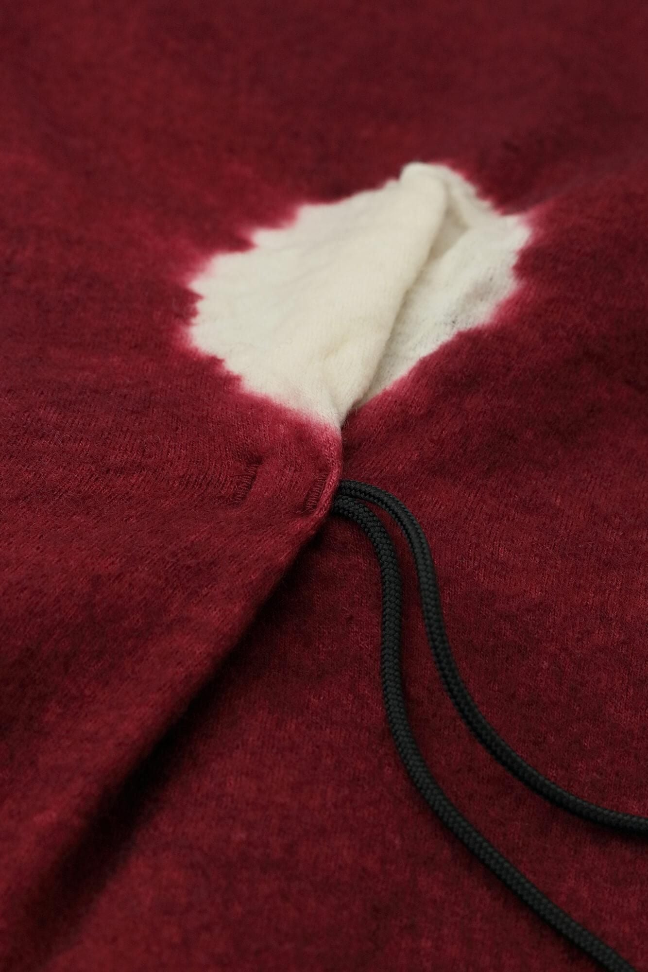 【net限定】近清絞り 梳毛（そもう） 強圧縮天竺（きょうあっしゅくてんじく） きさらぎ／水玉大（みずたまだい） 臙脂色（えんじいろ）×鳥の子色（とりのこいろ）