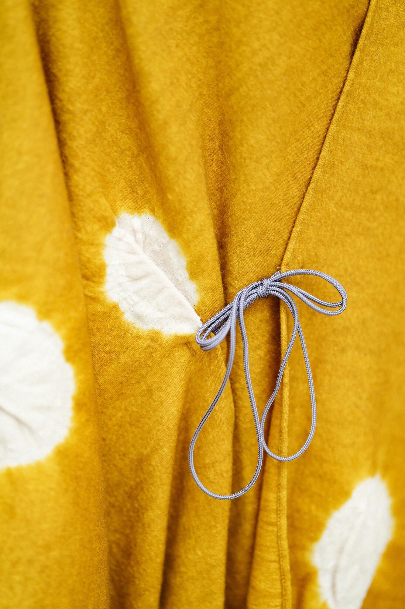 【net限定】近清絞り 梳毛（そもう） 強圧縮天竺（きょうあっしゅくてんじく） きさらぎ／水玉大（みずたまだい） 芥子色（からしいろ）×榛色（はしばみいろ）