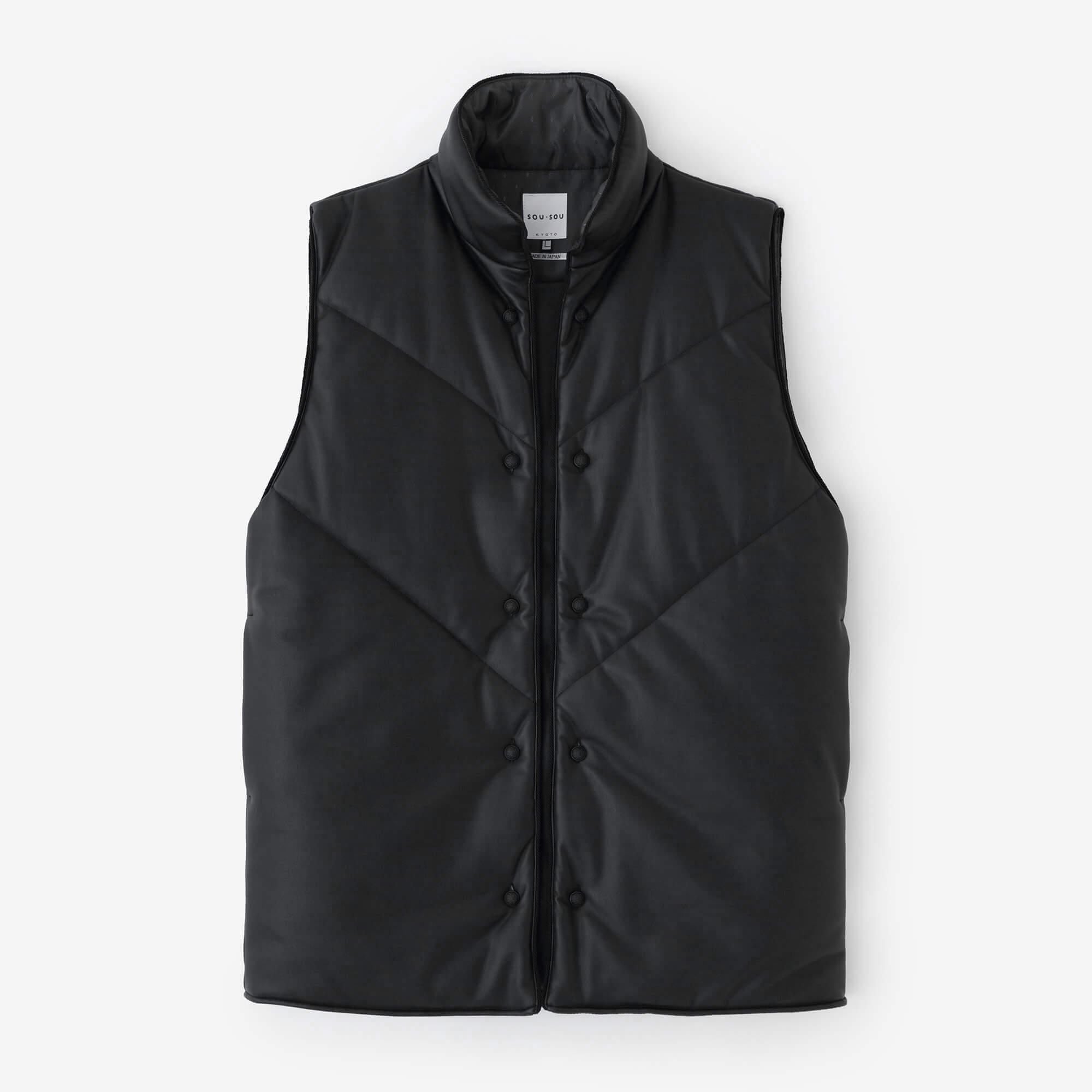 SOU・SOU ソウソウ　フェイクヌバック　長陣羽織　ベストジレ日本製 フェイクヌバック 長陣羽織（ながじんばおり） 宮中袖（きゅう