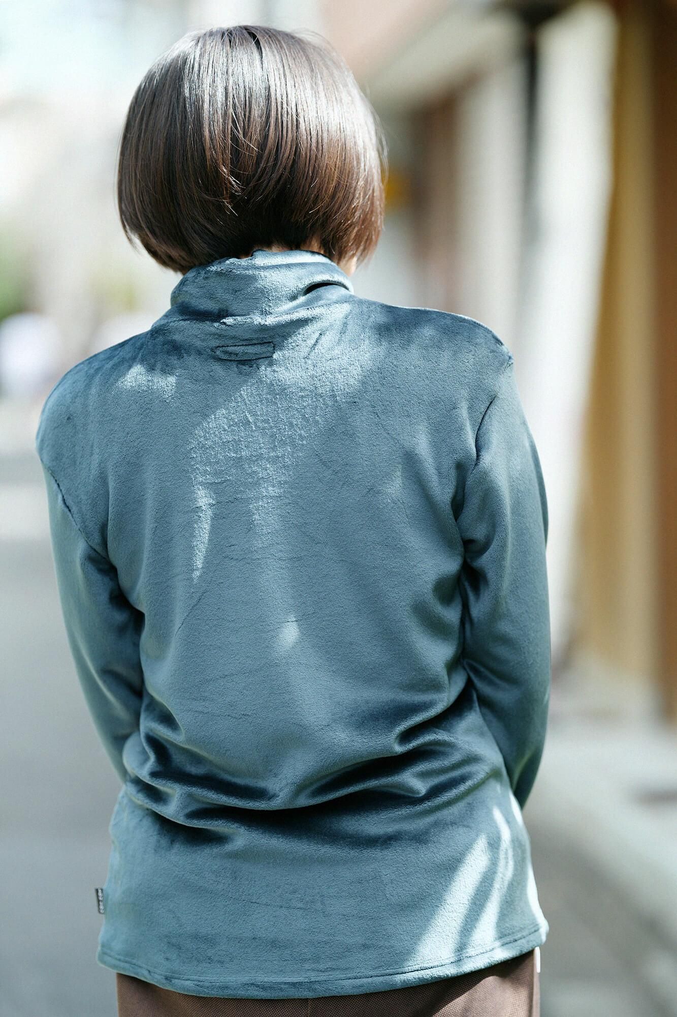 Bomber Heat (R) Velvet Knit Turtle Neck Shirt / Dark Green