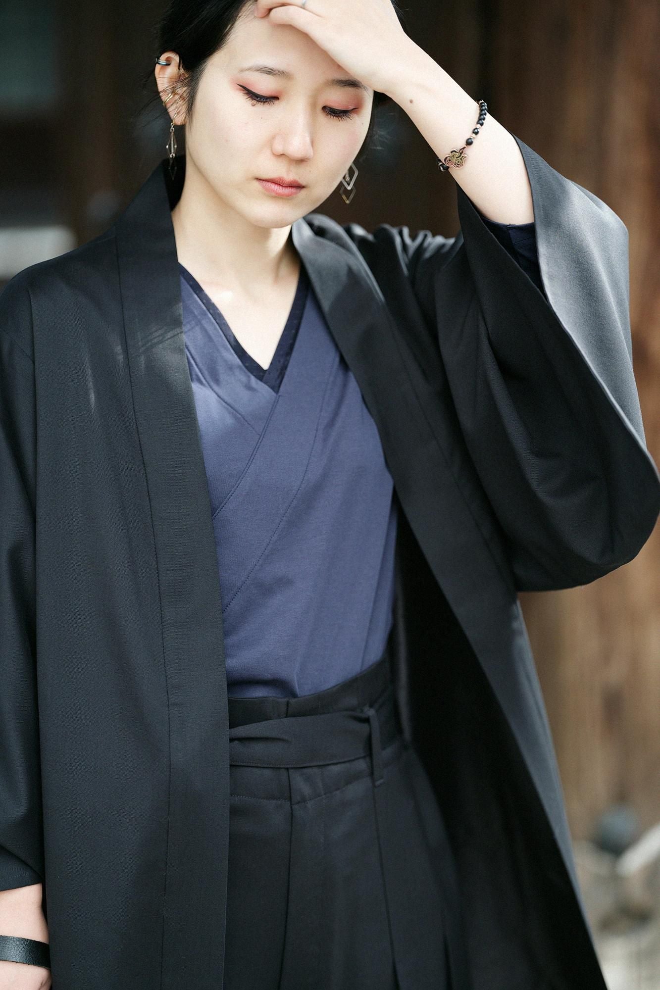 110双 超長綿（ちょうちょうめん）抜半衿（ぬきはんえり）ジバン 七分丈／深紺（しんこん）