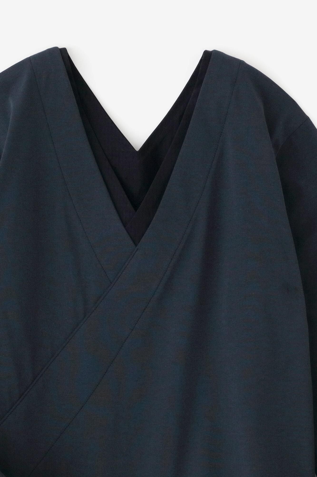 110双 超長綿（ちょうちょうめん） 抜半衿（ぬきはんえり）ジバン 十分丈／深紺（しんこん）