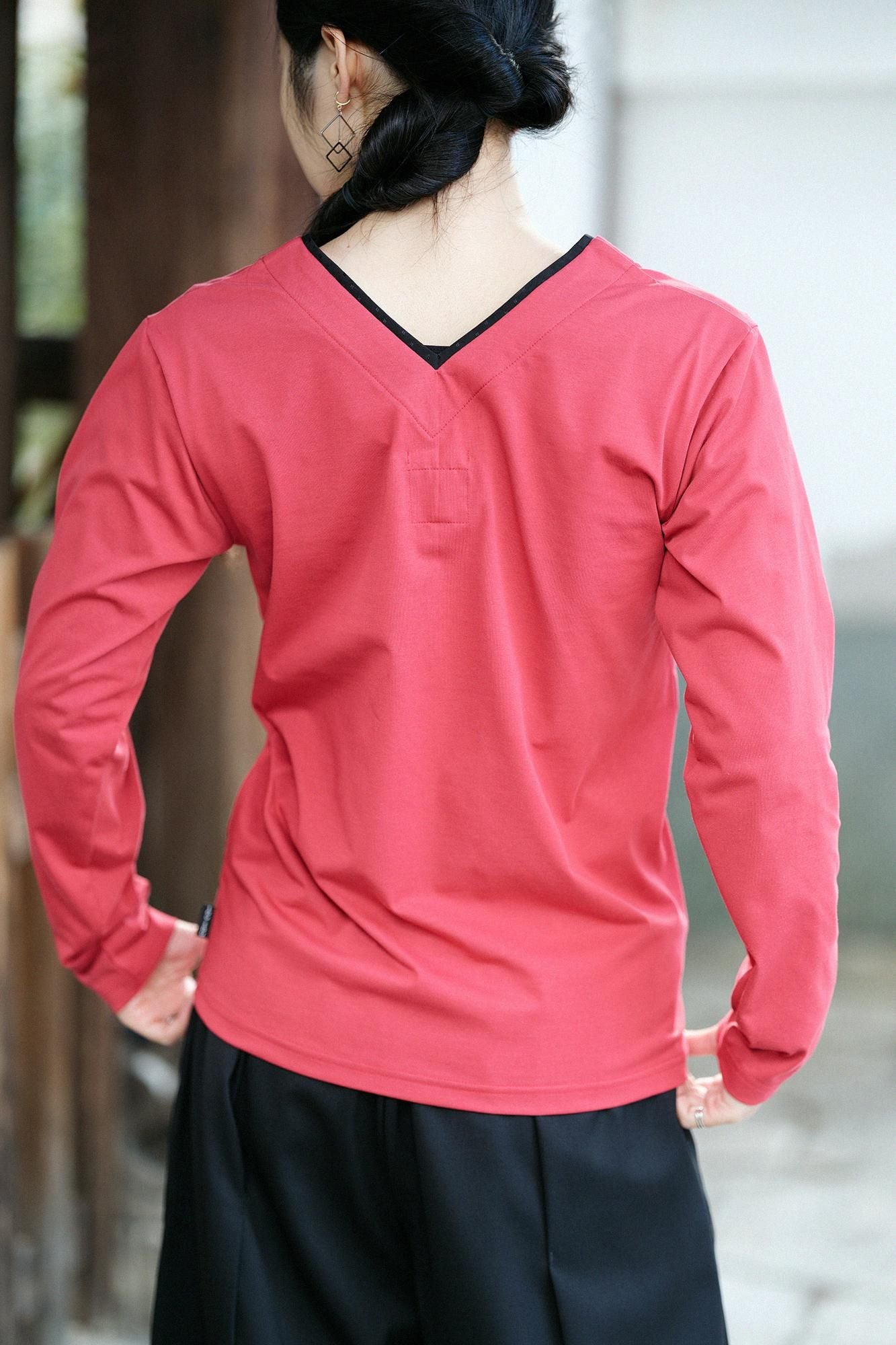 110双 超長綿（ちょうちょうめん） 抜半衿（ぬきはんえり）ジバン 十分丈／深緋（こきひ）