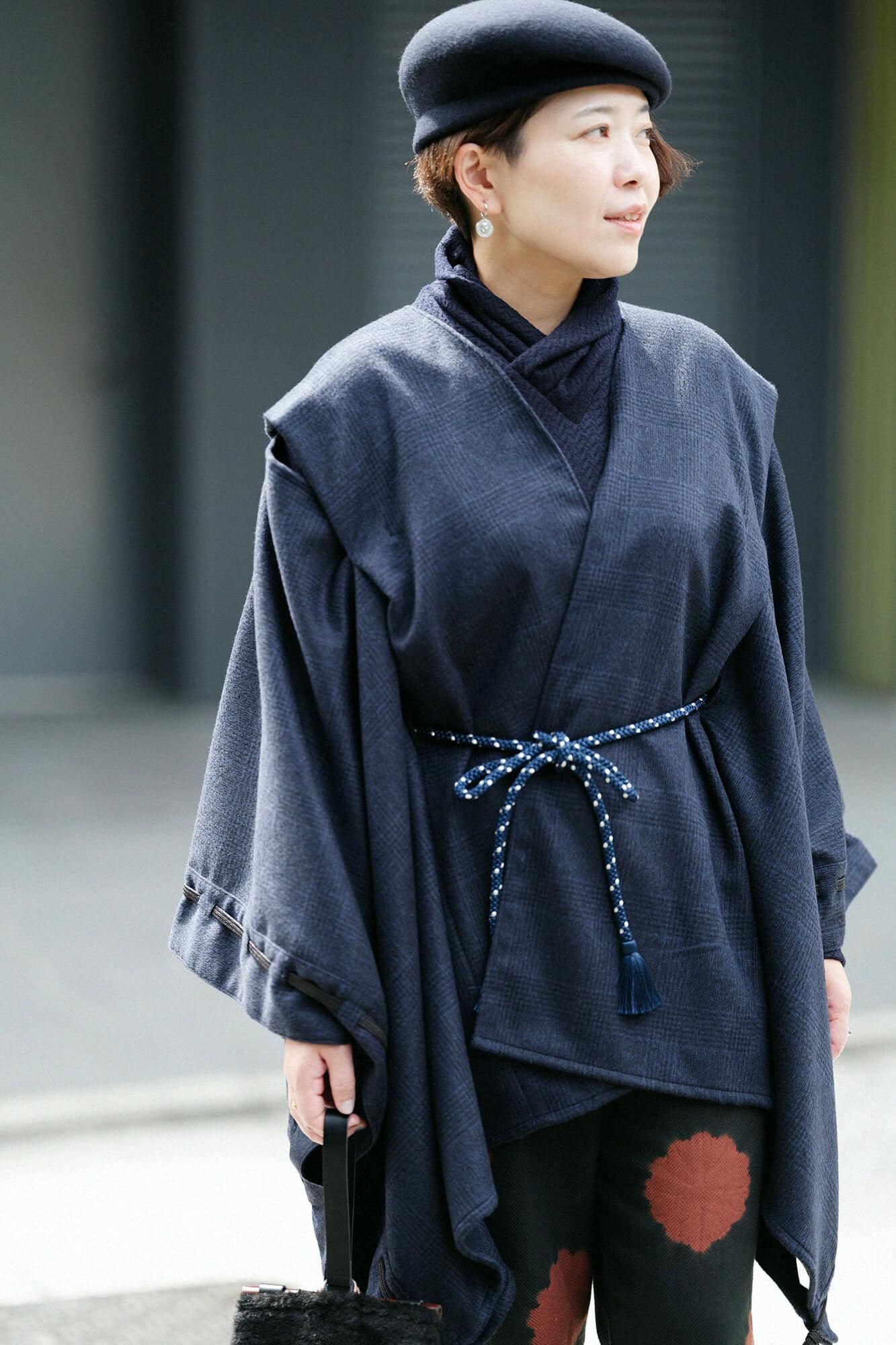 sousou カシミヤ混梳毛きさらぎ透かし肩上げ袖括り 本日発売＞『 SOU・SOU 着衣 カシミヤ混 梳毛 きさらぎ 透かし