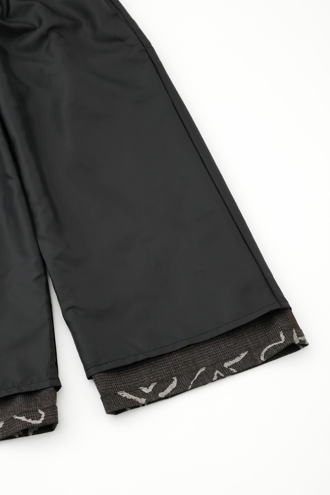 Combed Yarn Houndstooth Weave Square Pockets Monpe Pants / Suzushiro Deep Brown