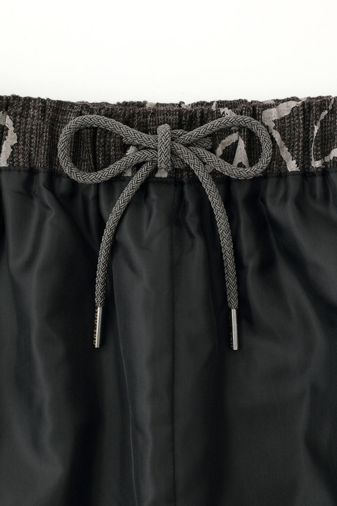 Combed Yarn Houndstooth Weave Square Pockets Monpe Pants / Suzushiro Deep Brown