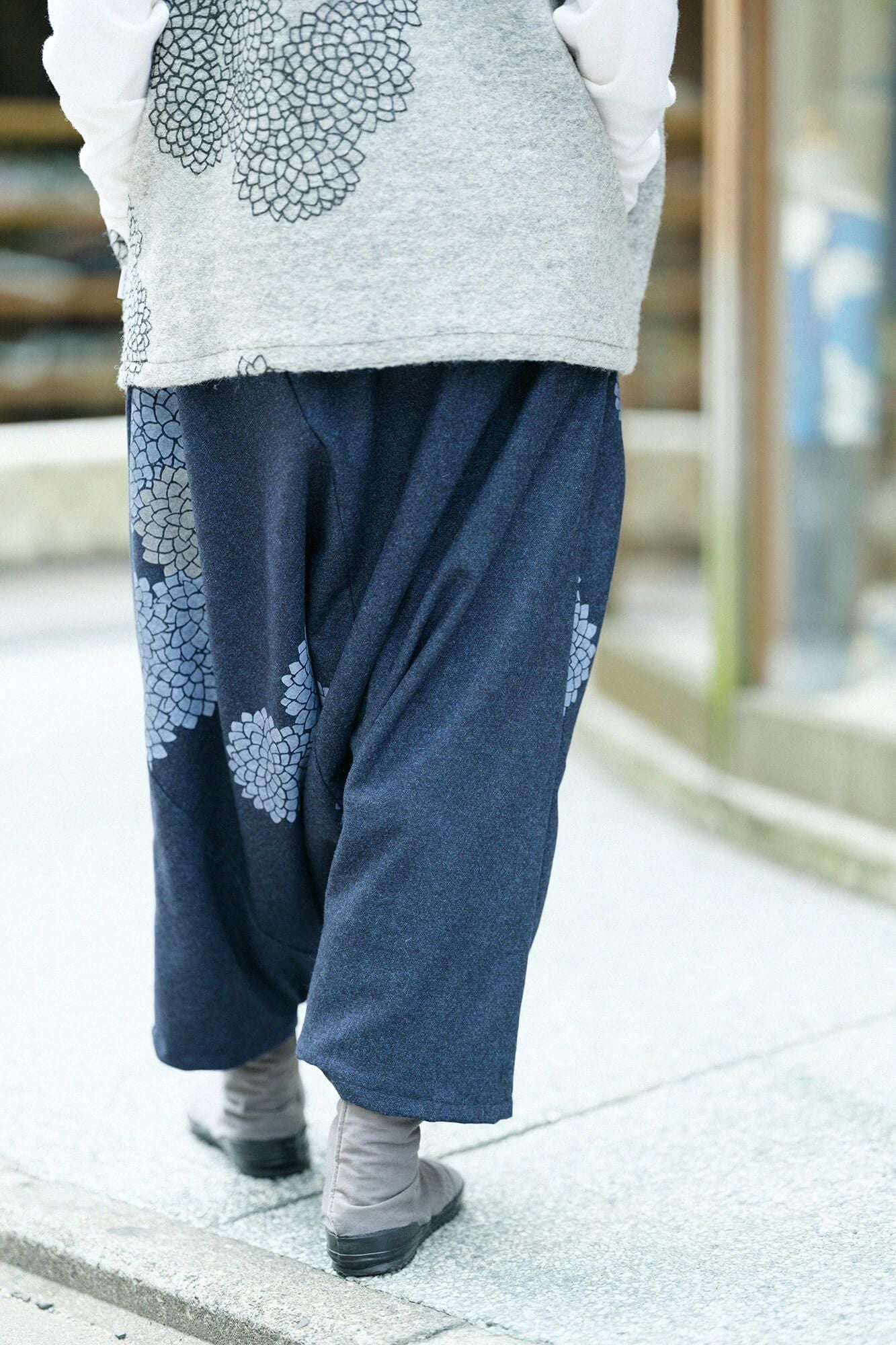 [仅在线]梳毛富士（飞鼠裤）2.0／深蓝色（aokachi）x云间菊