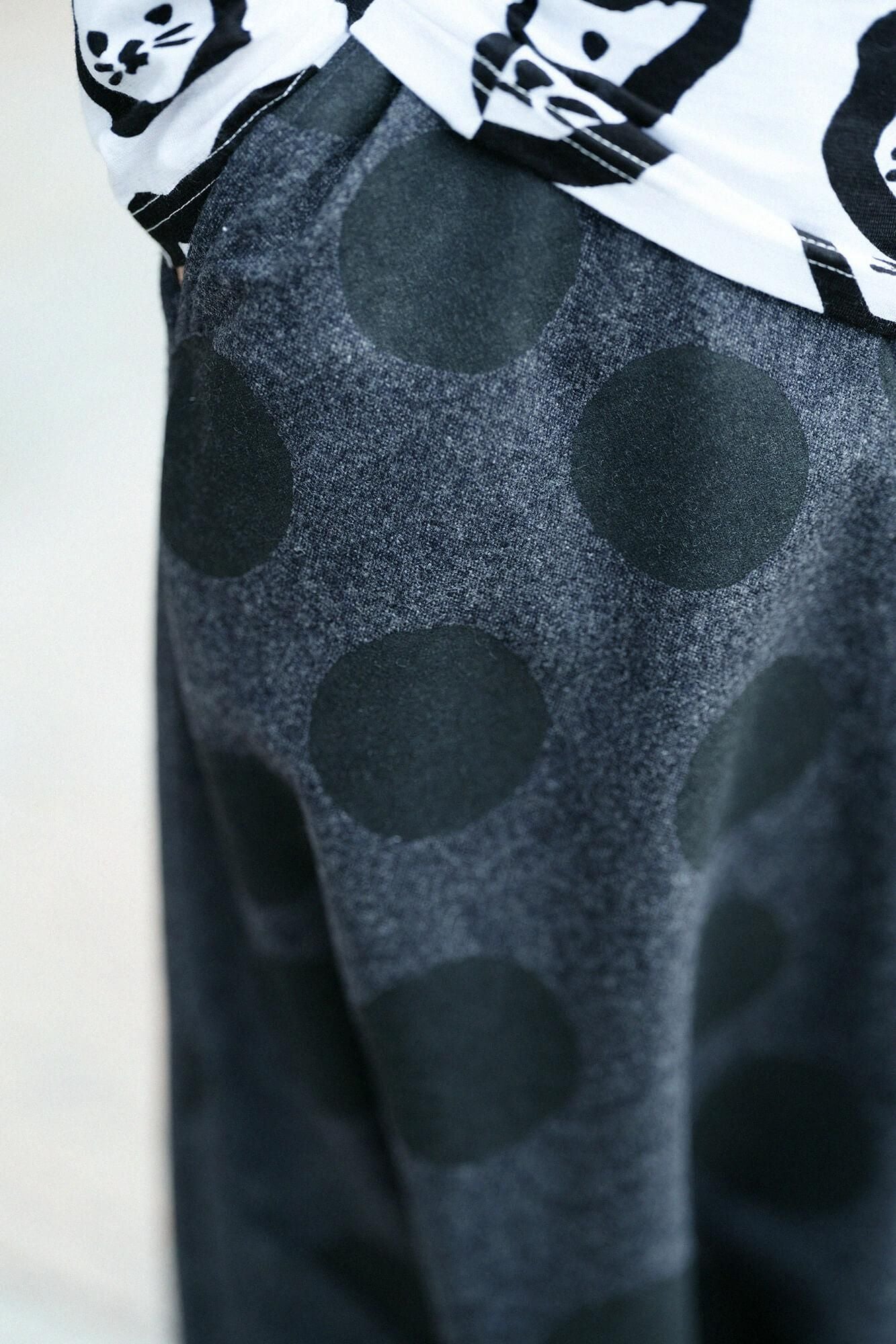 梳毛 富士（飛鼠褲）2.0／深灰色×圓點