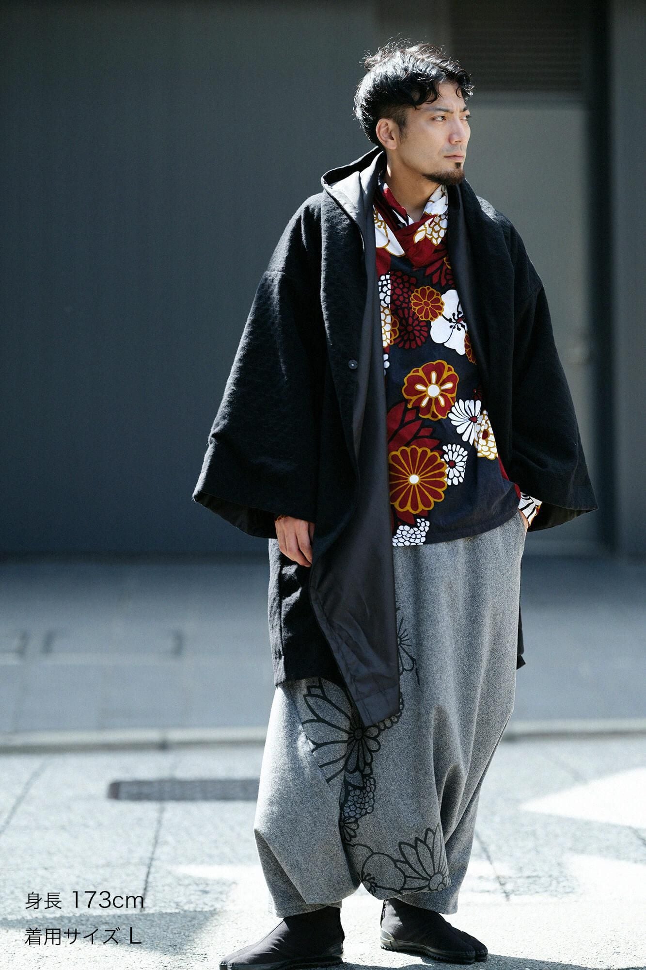 net限定】梳毛（そもう） 富士（ふじ）2.0／杢灰（もくはい）×金襴緞子（