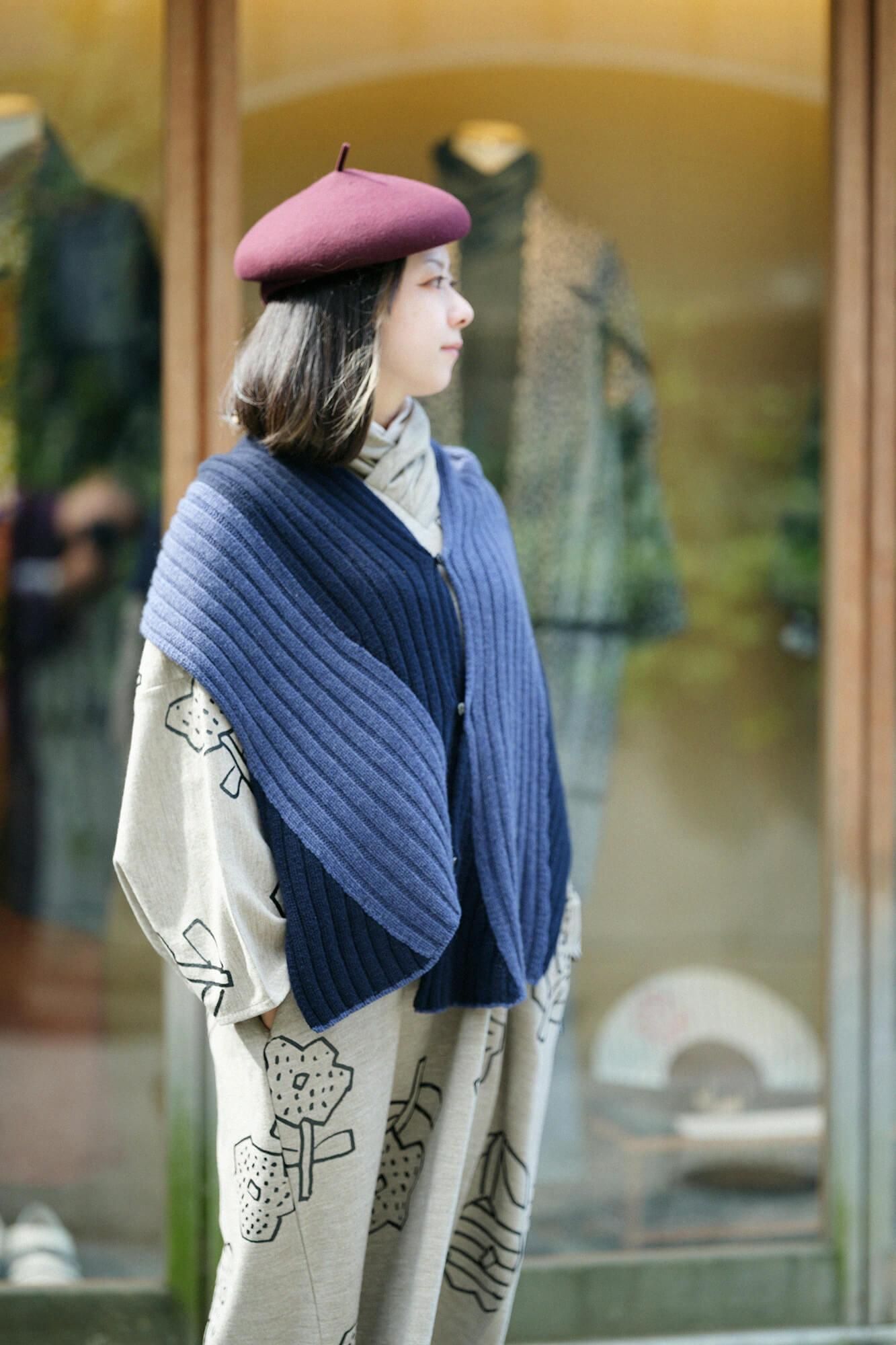 net限定】梳毛阿弥（そもうあみ） 衿巻薙刀長方形衣（えりまき