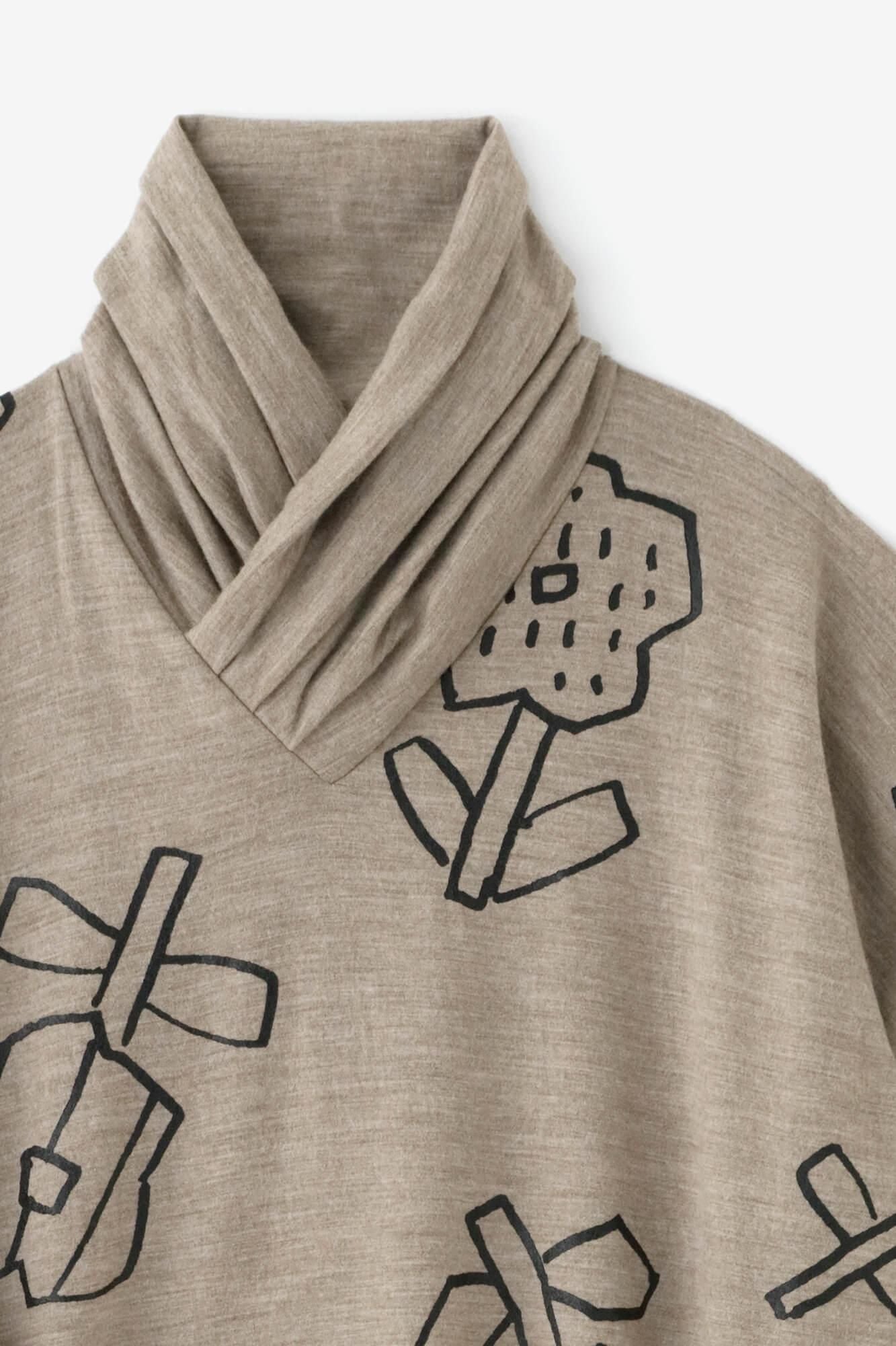 【美品】sou•sou 梳毛圧縮阿弥　半衿薙刀長方形衣 net限定】梳毛阿弥（そもうあみ） 衿巻薙刀長方形衣（えりまき