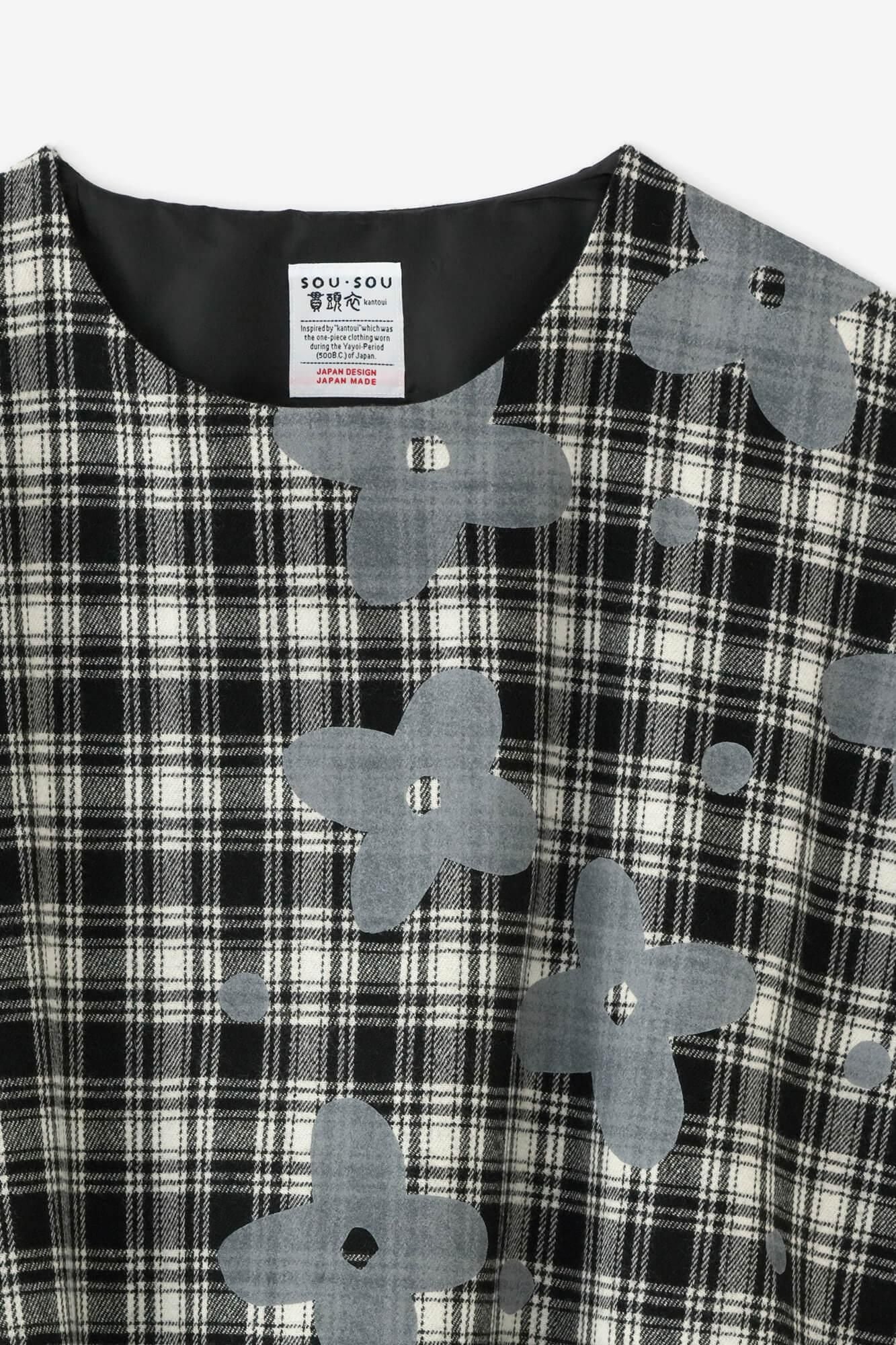 Combed Yarn Lattice Weave Square Top Shoulder Line / Floral Breeze from Mountain and Blank