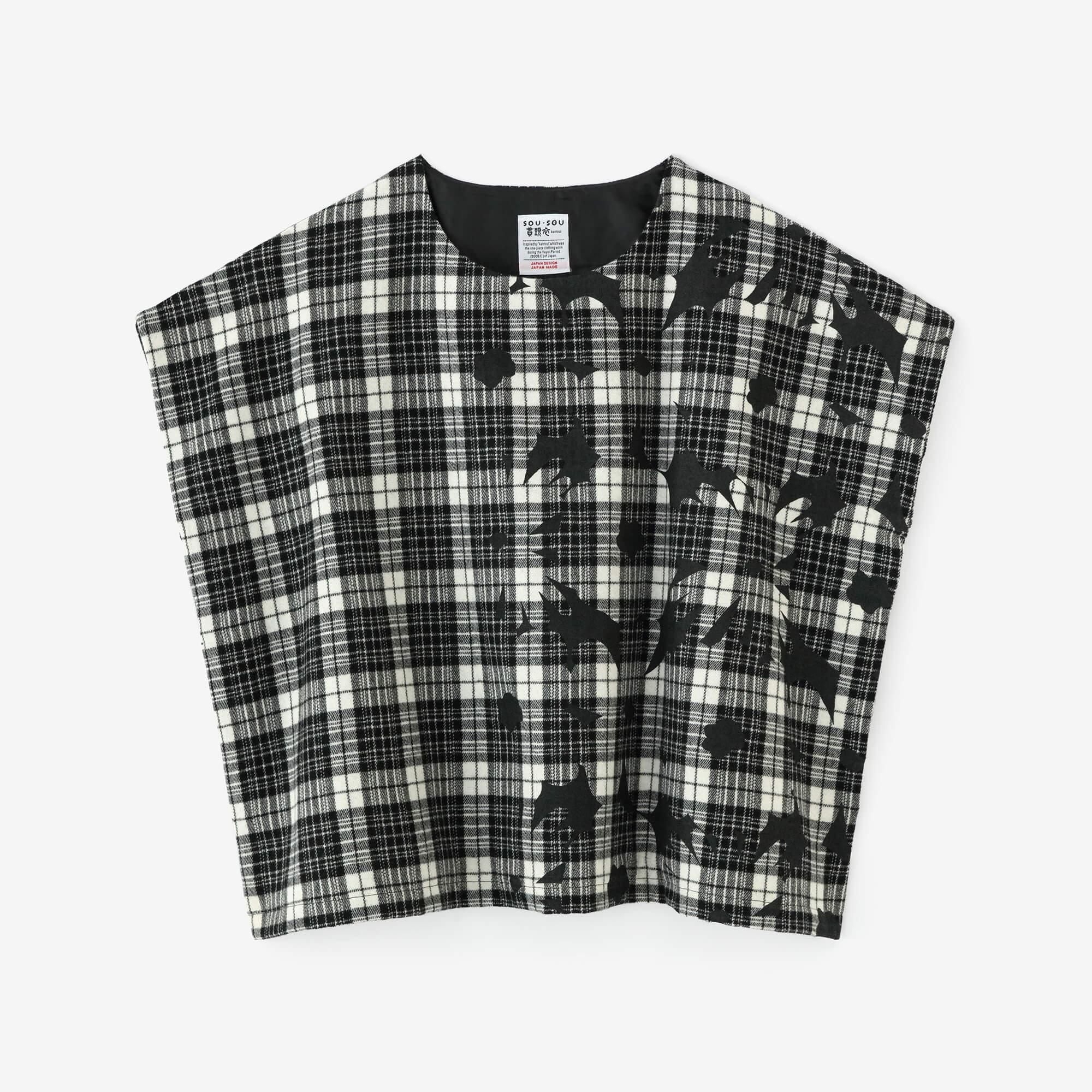 【net Limited】Combed Yarn Lattice Weave Square Top Shoulder Line / Oraka and Blank