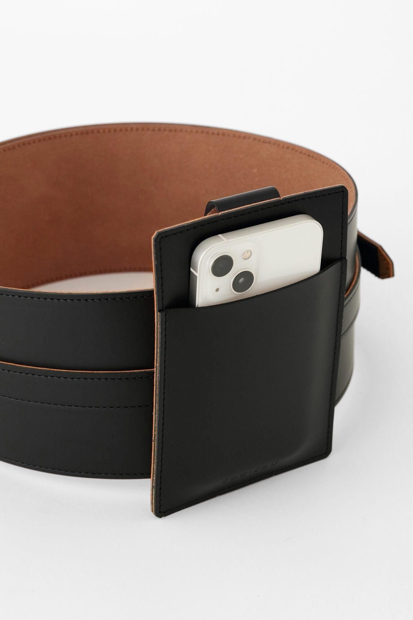 皮革和服腰帶／黑色 2