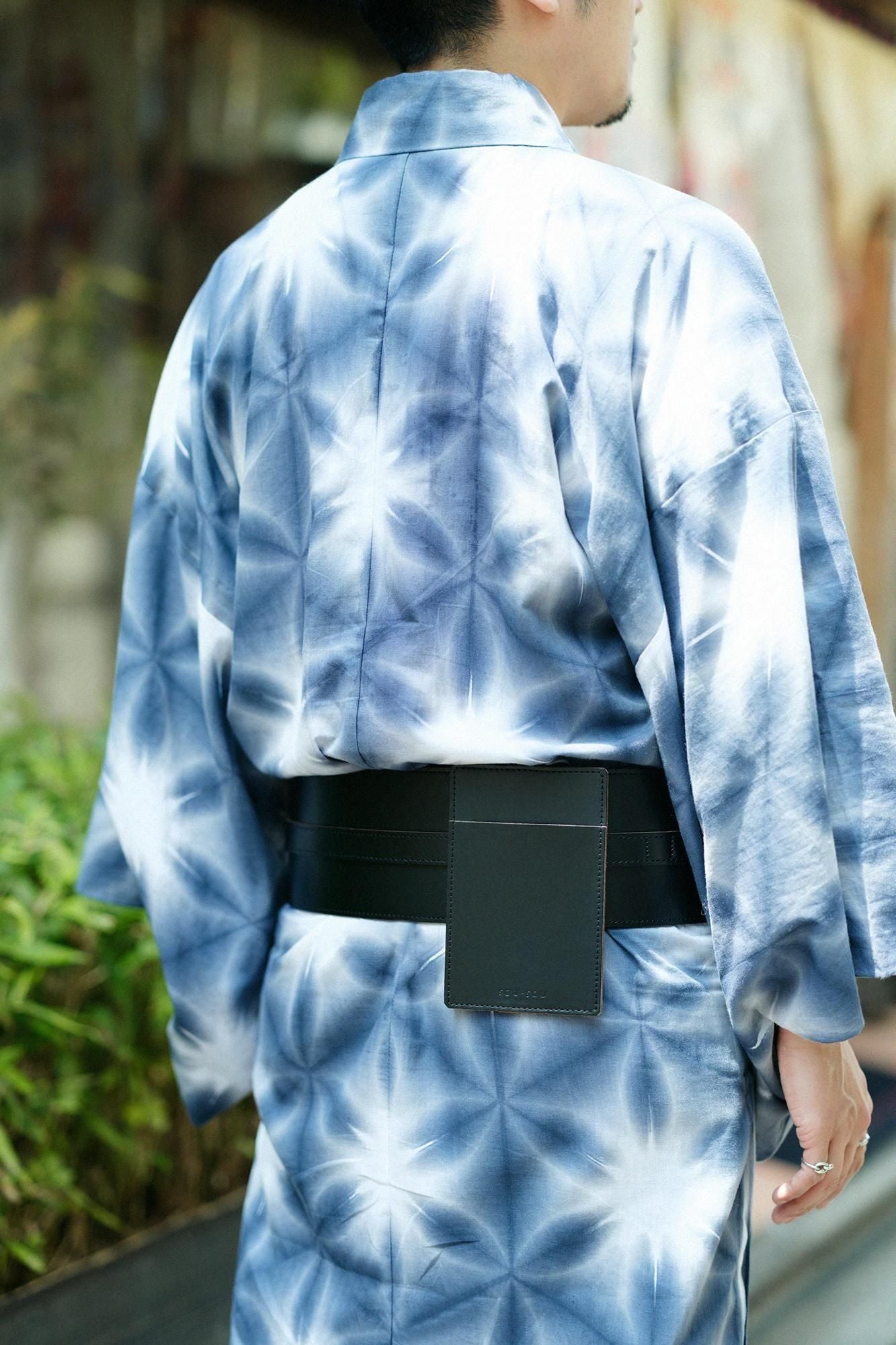 皮革和服腰帶／黑色 2