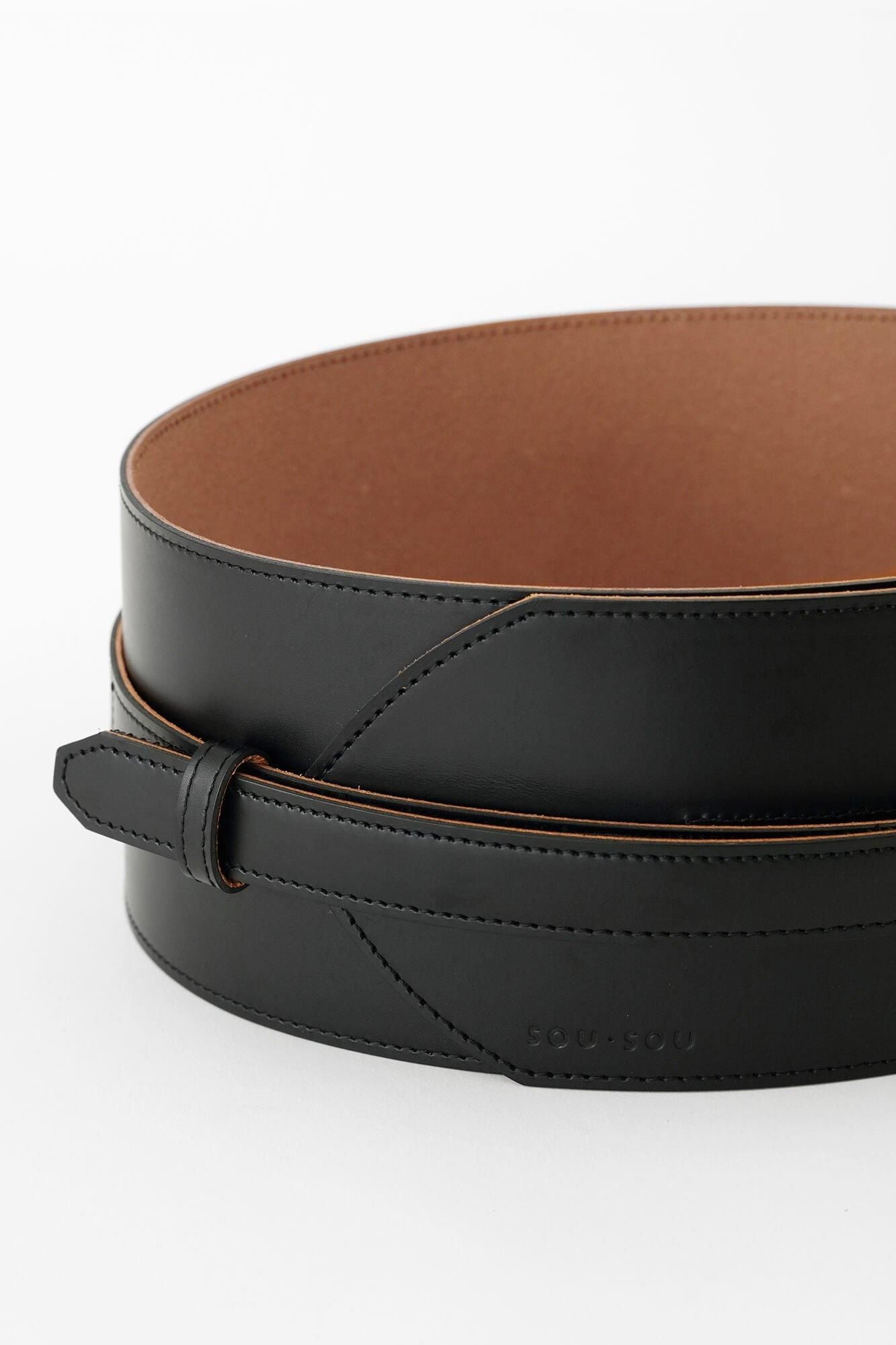 皮革和服腰帶／黑色 2