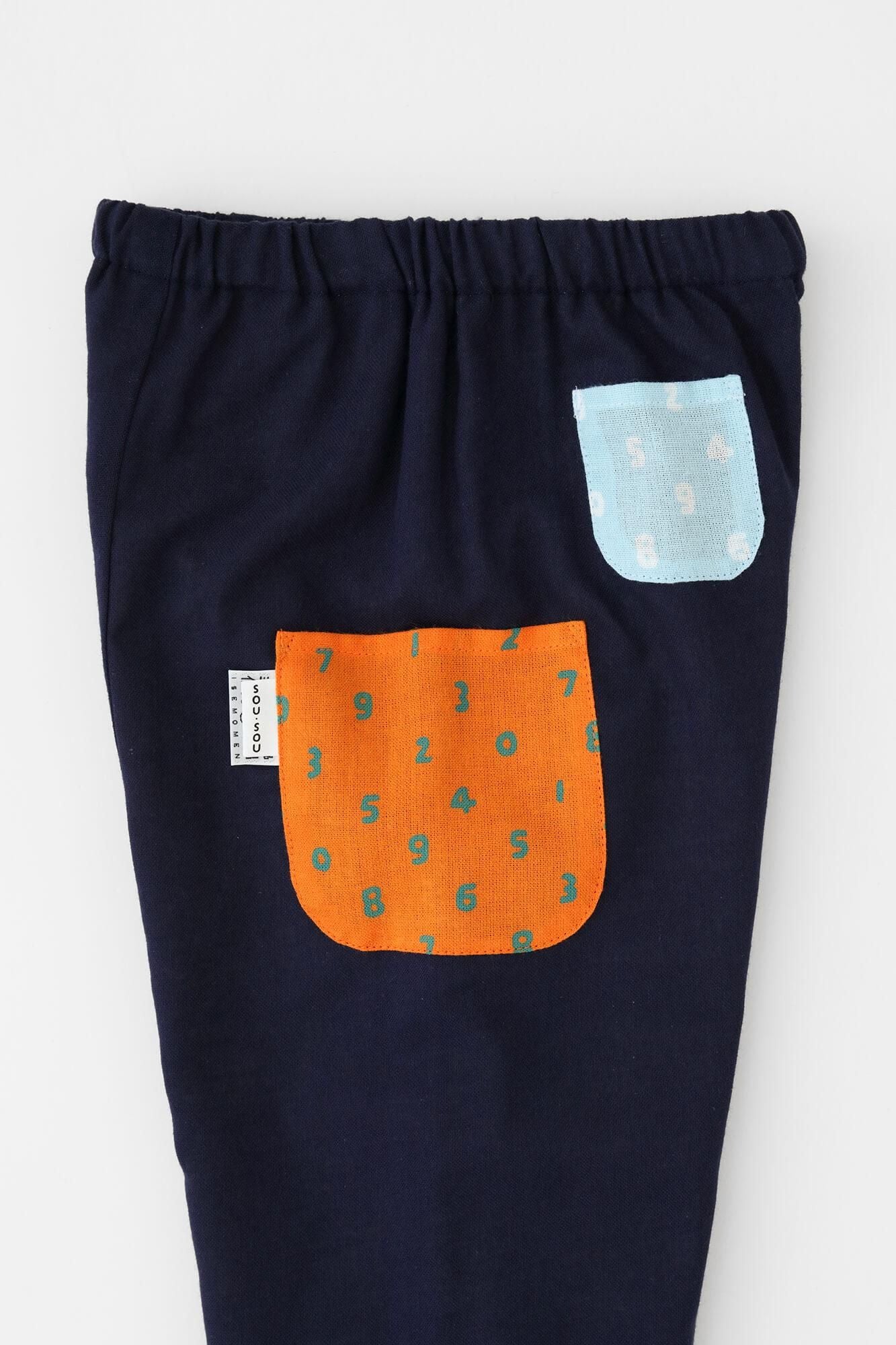 ●伊勢木棉 三袋童裝長褲 附裡襯／深藍